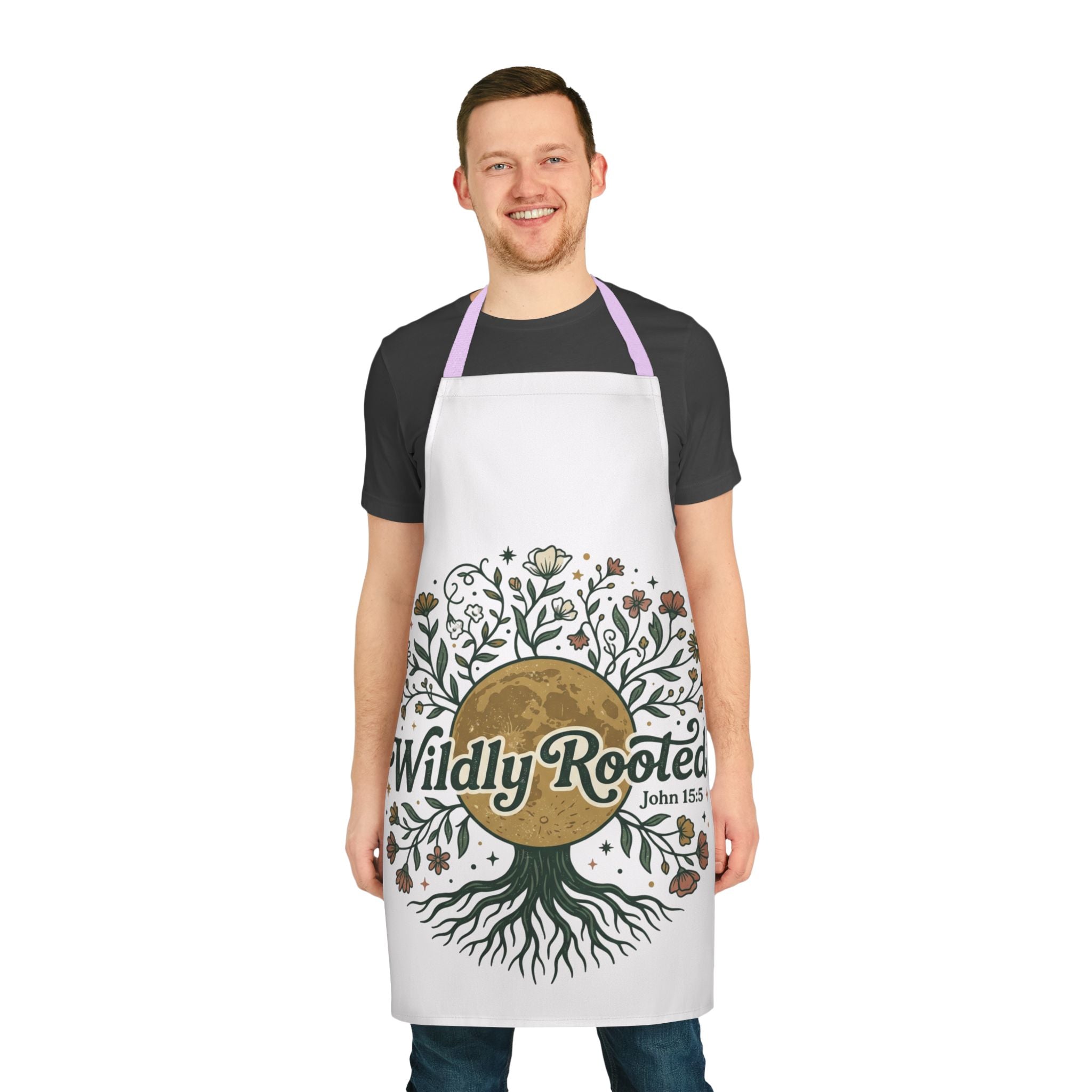 Apron — "Wildly Rooted" Floral Tree Apron (John 15:5)