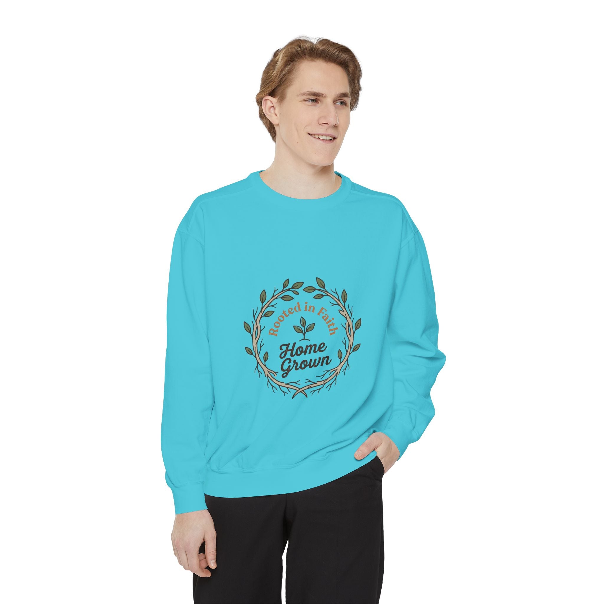 Sweatshirt — "Home Grown / Grown with Grace" Floral Wreath Crewneck