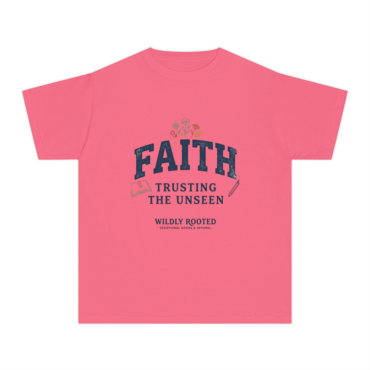 Youth Faith Tee — "Faith: Trusting the Unseen" Inspirational Christian Shirt