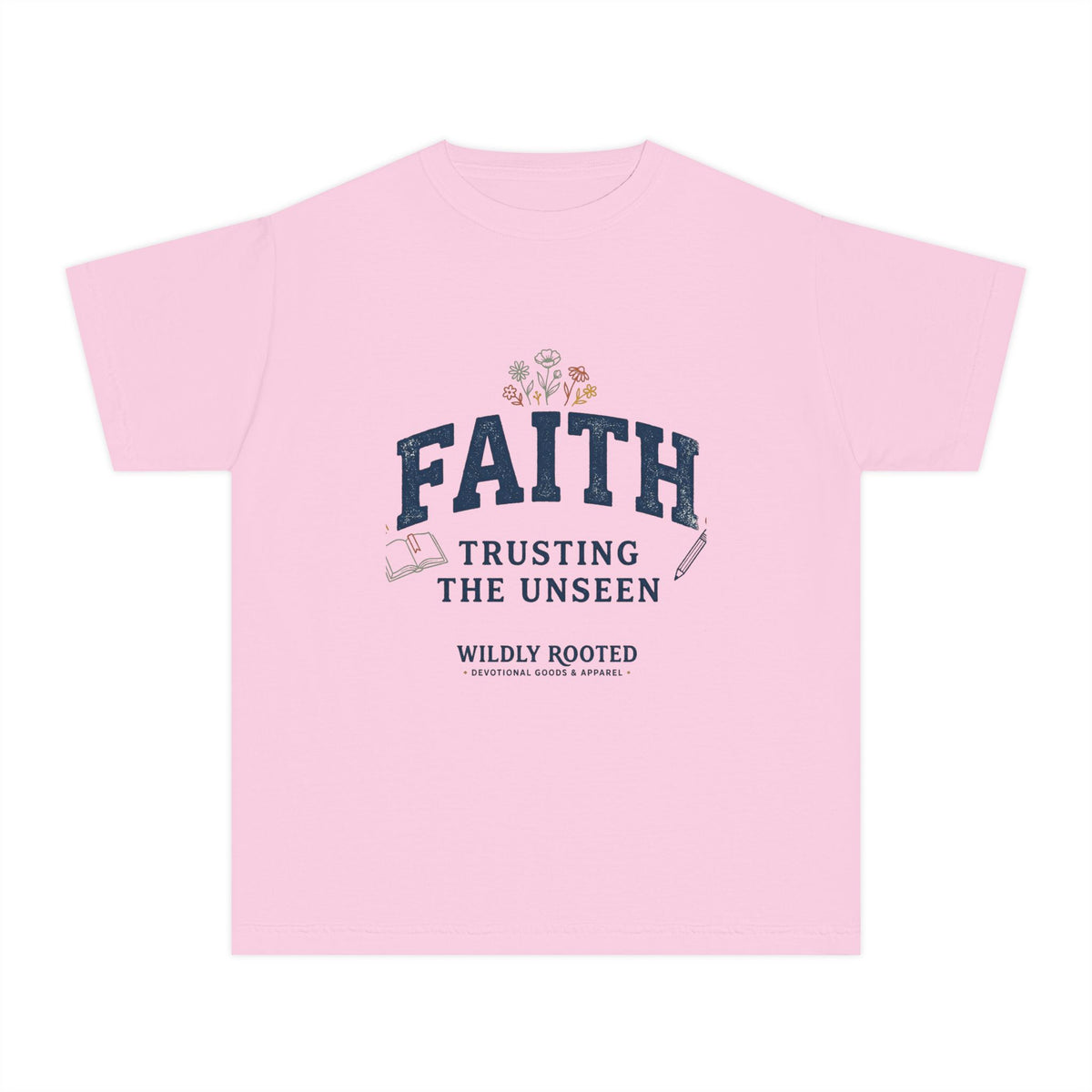 Youth Faith Tee — "Faith: Trusting the Unseen" Inspirational Christian Shirt