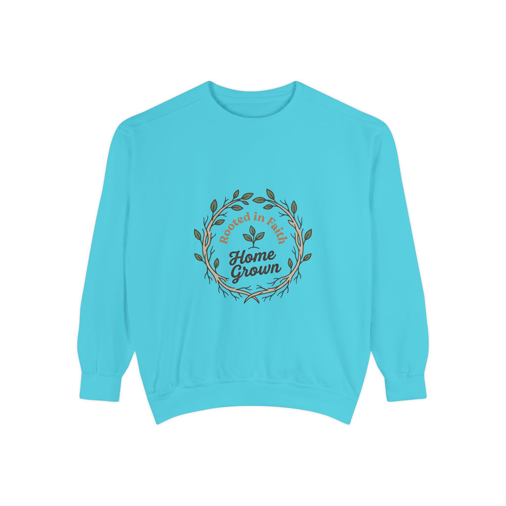 Sweatshirt — "Home Grown / Grown with Grace" Floral Wreath Crewneck