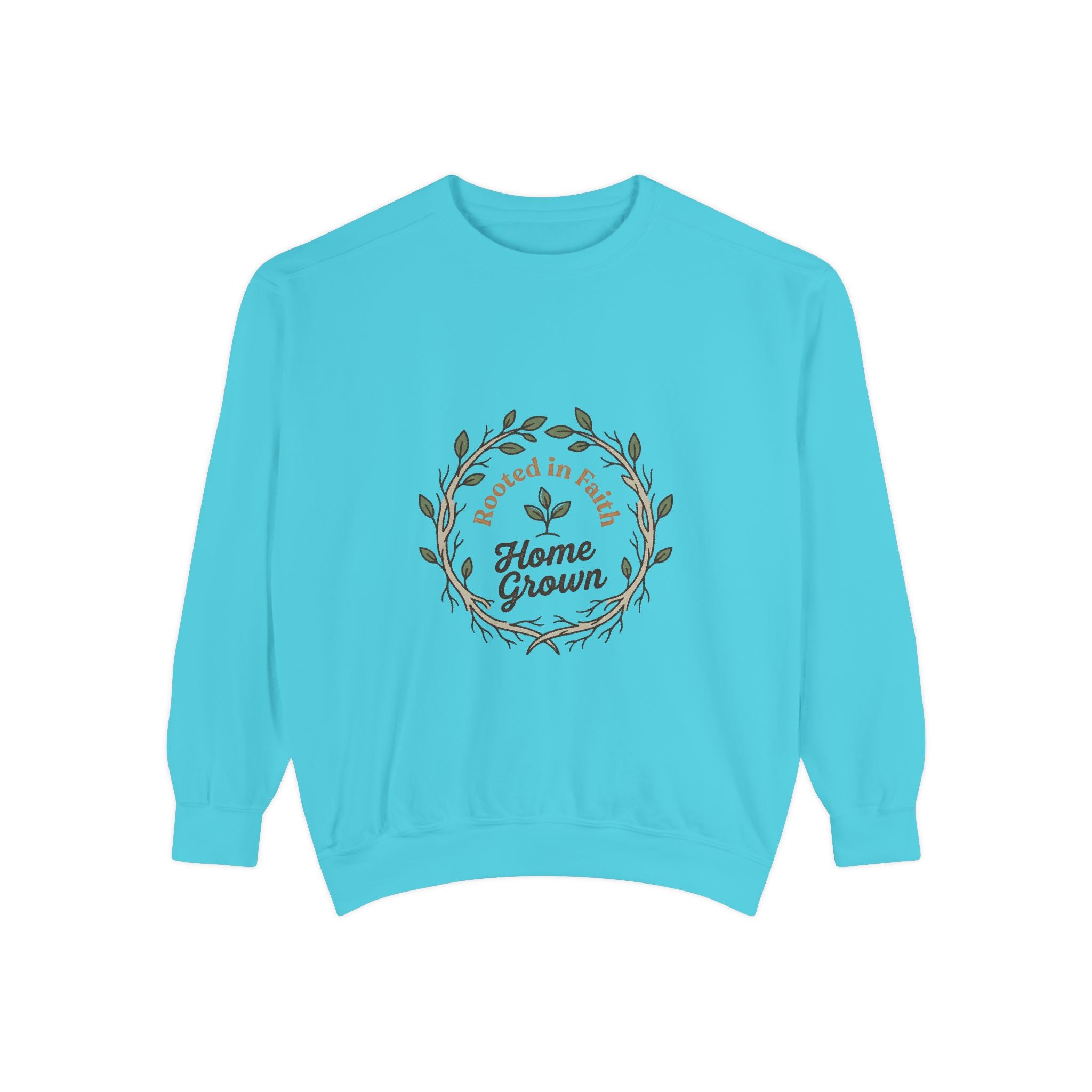 Sweatshirt — "Home Grown / Grown with Grace" Floral Wreath Crewneck