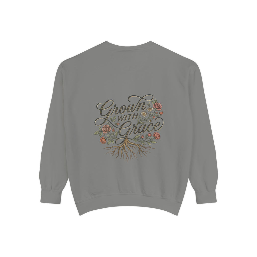 Sweatshirt — "Home Grown / Grown with Grace" Floral Wreath Crewneck