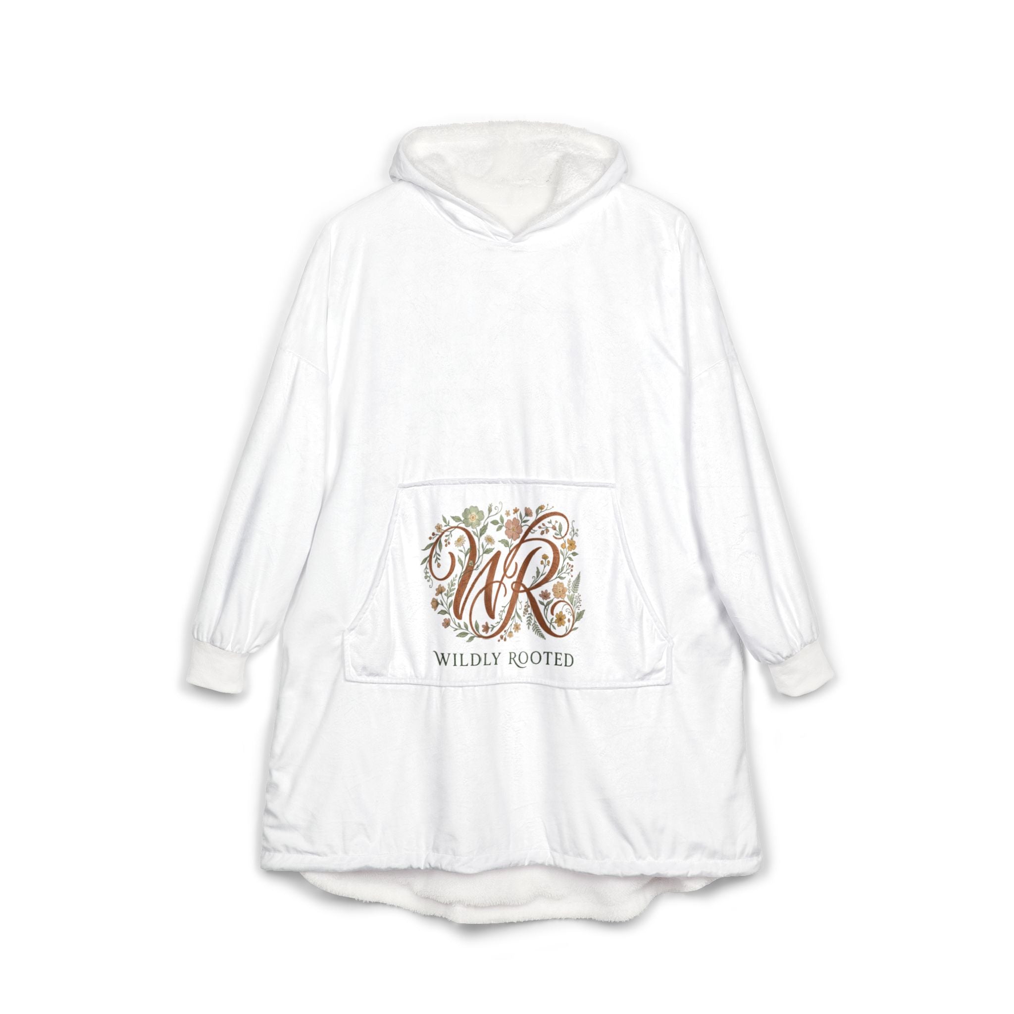 Hooded Blanket - 'Wildly Rooted' Floral Monogram Cozy Sherpa