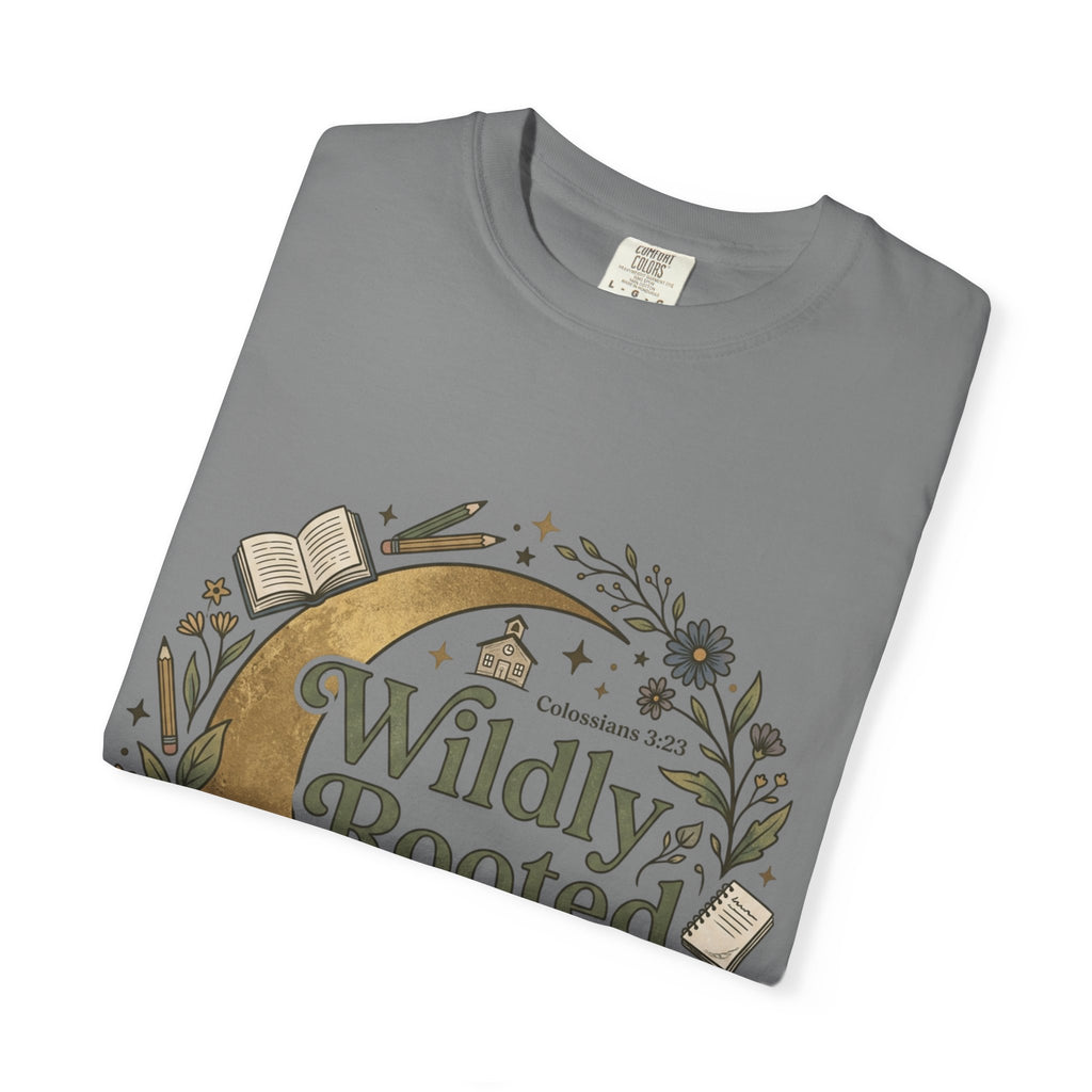 Wildly Rooted Back to School T-Shirt — Botanical Moon Design (2026)