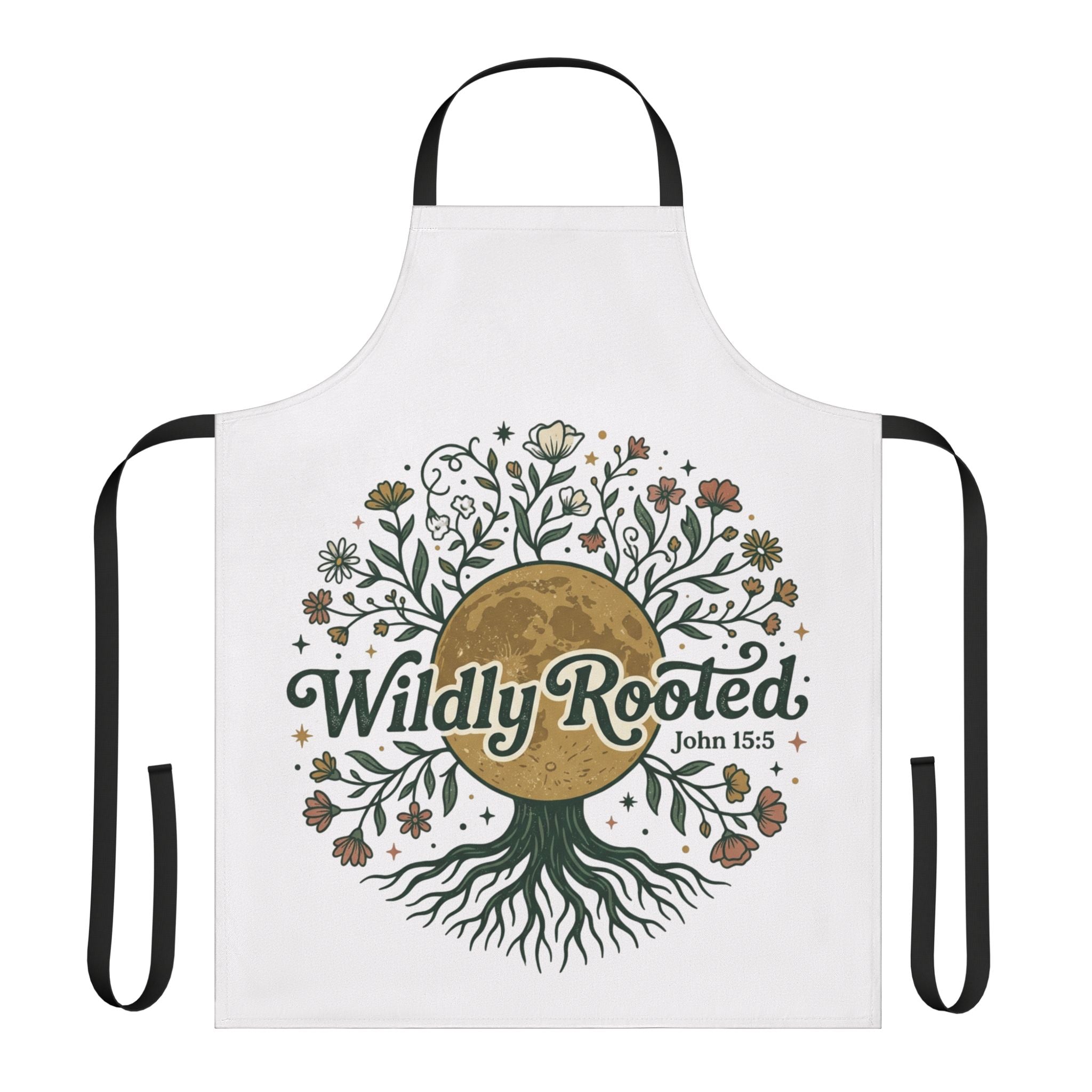 Apron — "Wildly Rooted" Floral Tree Apron (John 15:5)