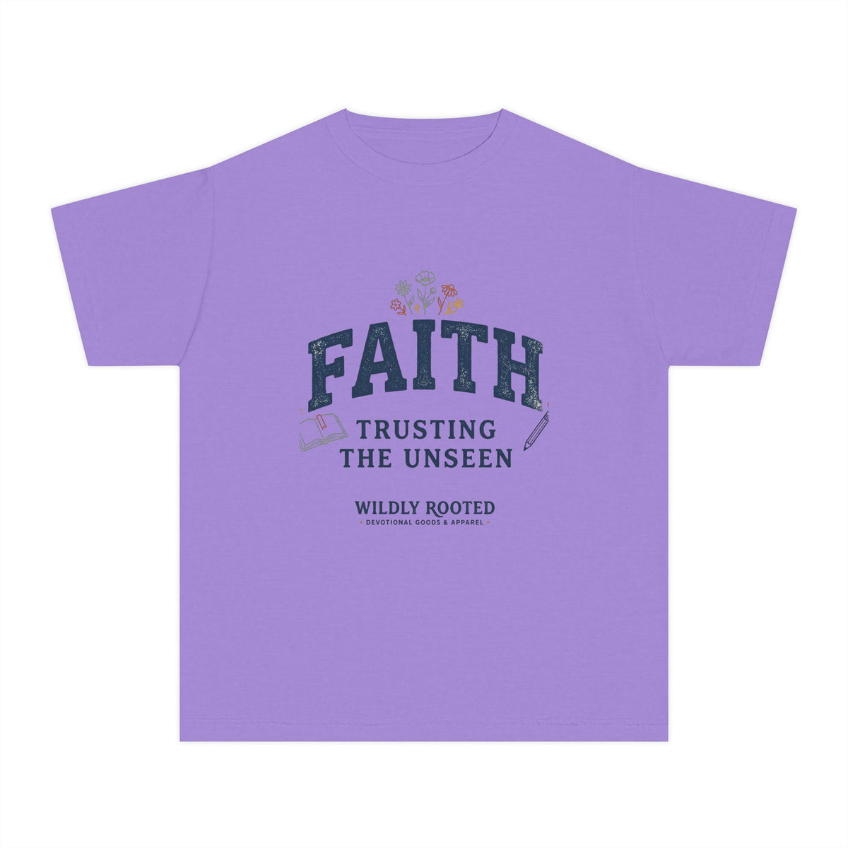 Youth Faith Tee — "Faith: Trusting the Unseen" Inspirational Christian Shirt