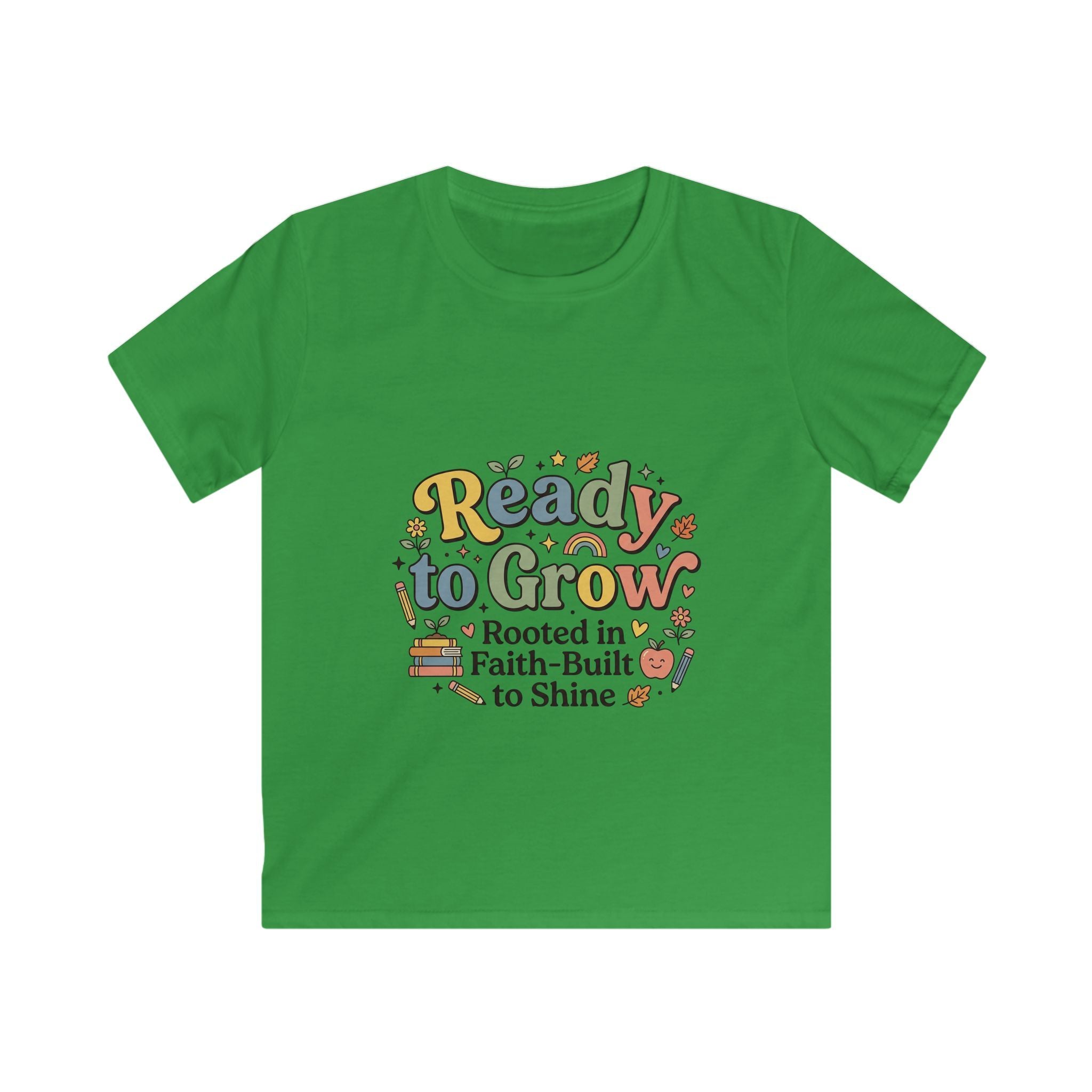 Kids T-Shirt — "Ready to Grow: Rooted in Faith, Built to Shine" Inspirational Garden Tee