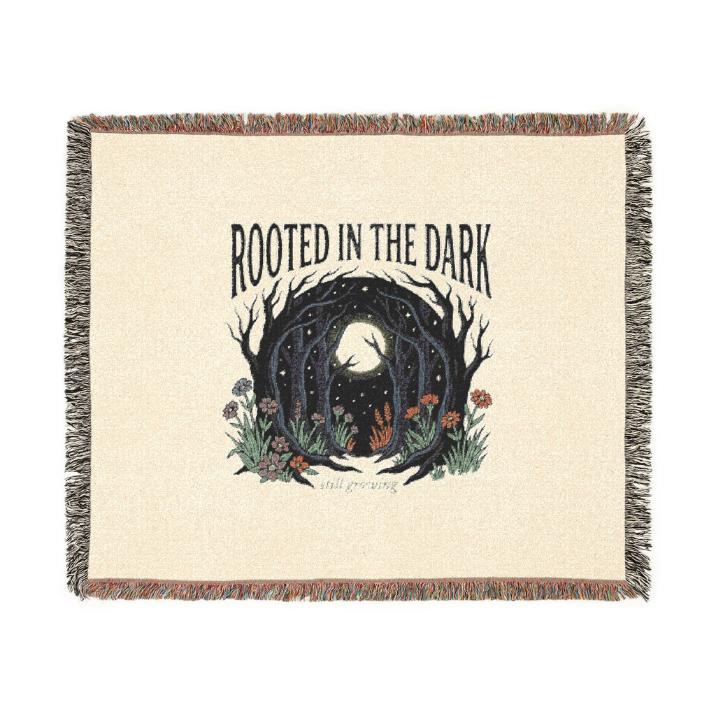 Rooted in the Dark Woven Blanket — Moonlit Forest Throw