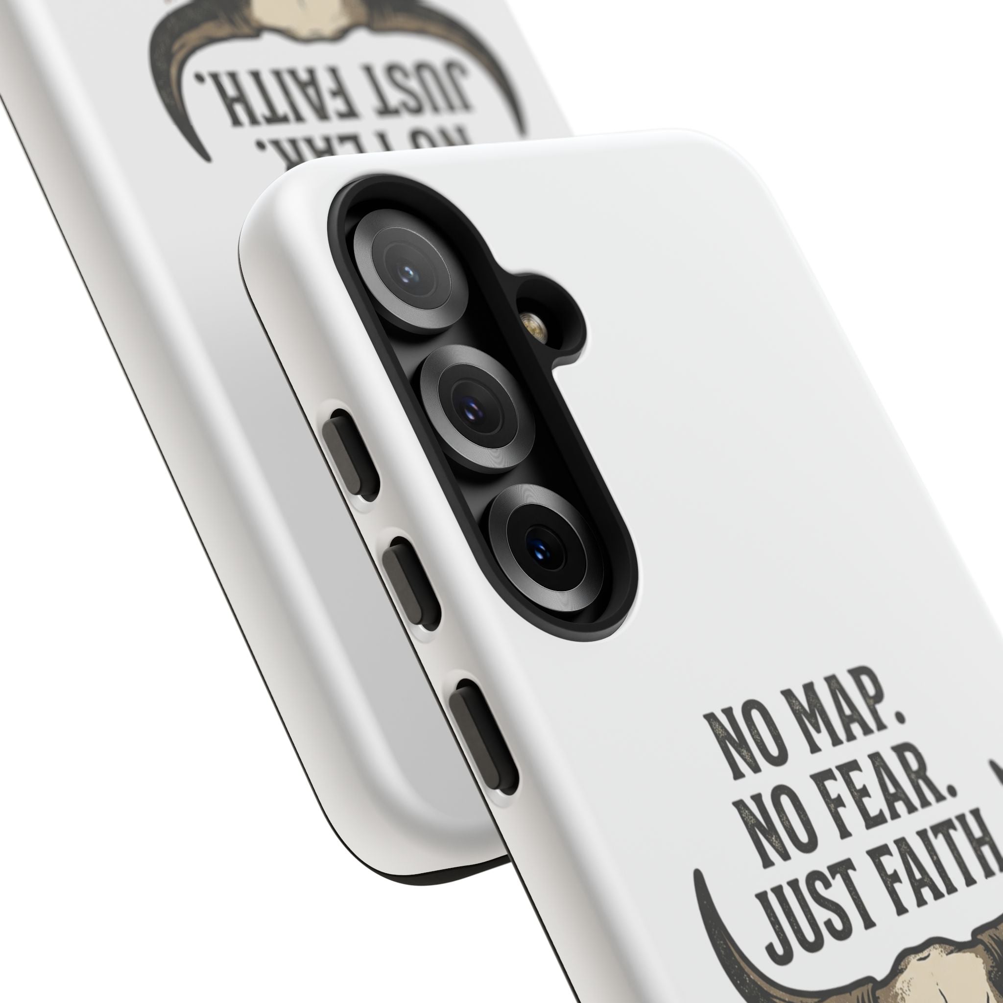 Phone Case — "No Map. No Fear. Just Faith." Skull Design