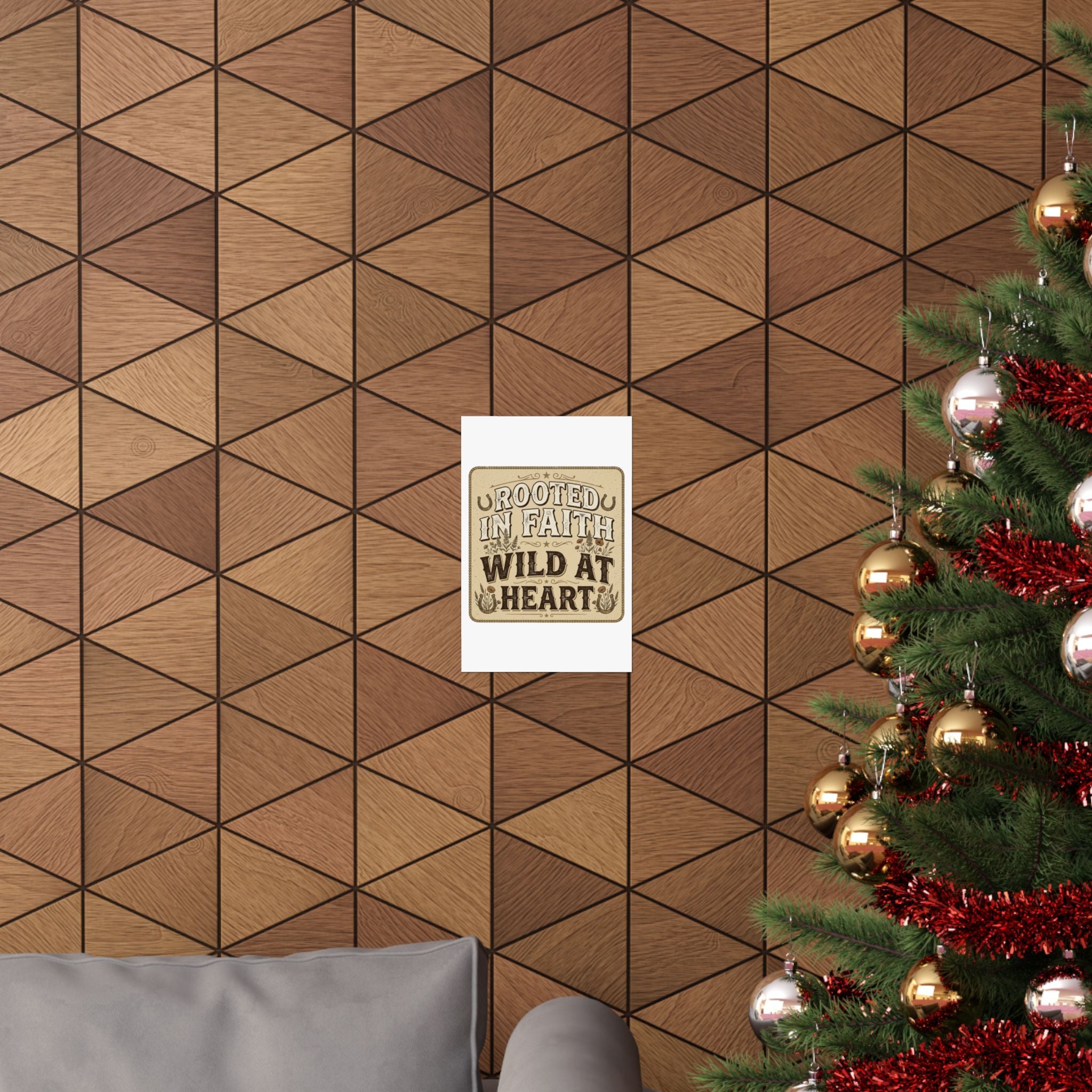 Rooted in Faith, Wild at Heart Matte Poster — Rustic Inspirational Wall Art