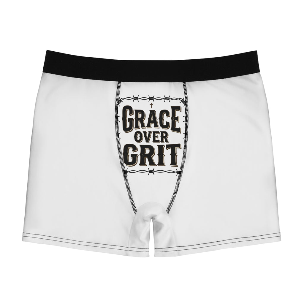 Grace Over Grit Boxer Briefs — Men's Inspirational Printed Underwear