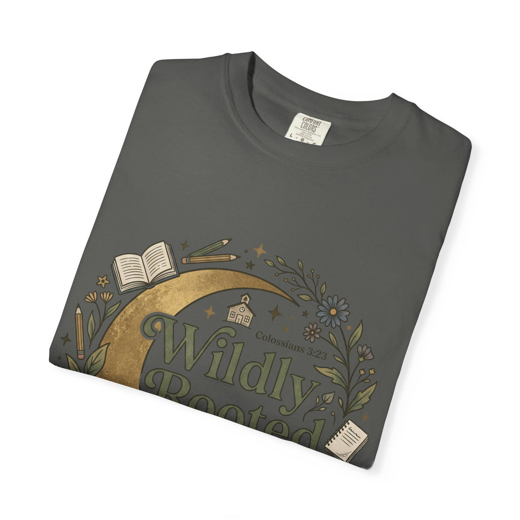 Wildly Rooted Back to School T-Shirt — Botanical Moon Design (2026)