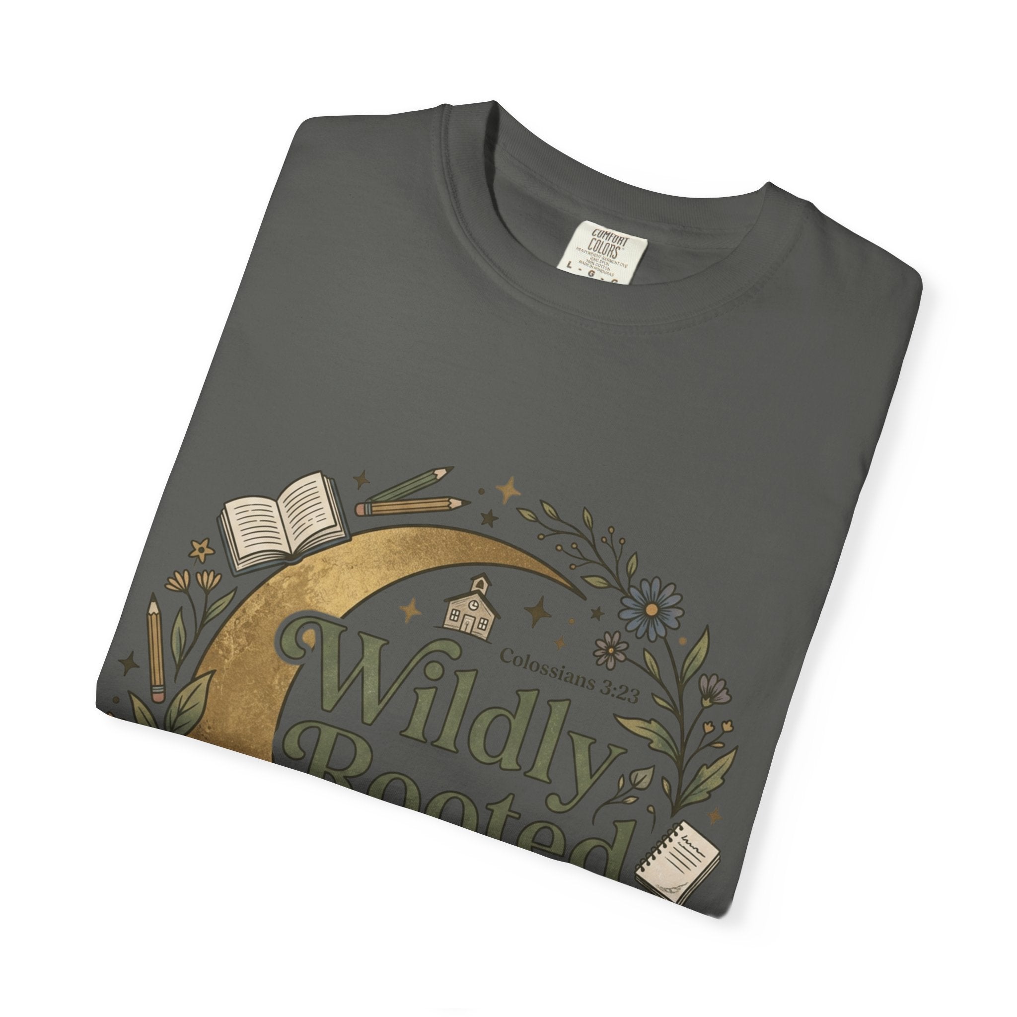 Wildly Rooted Back to School T-Shirt — Botanical Moon Design (2026)