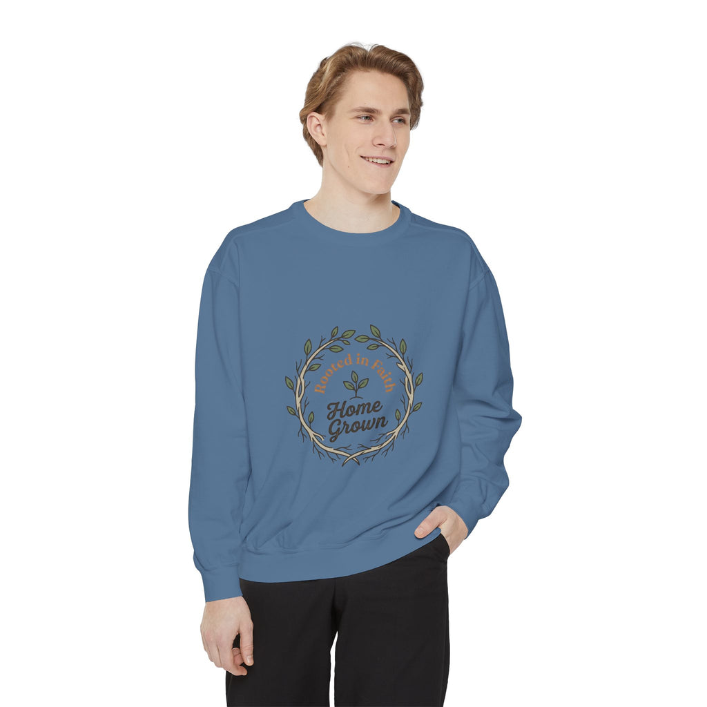 Sweatshirt — "Home Grown / Grown with Grace" Floral Wreath Crewneck