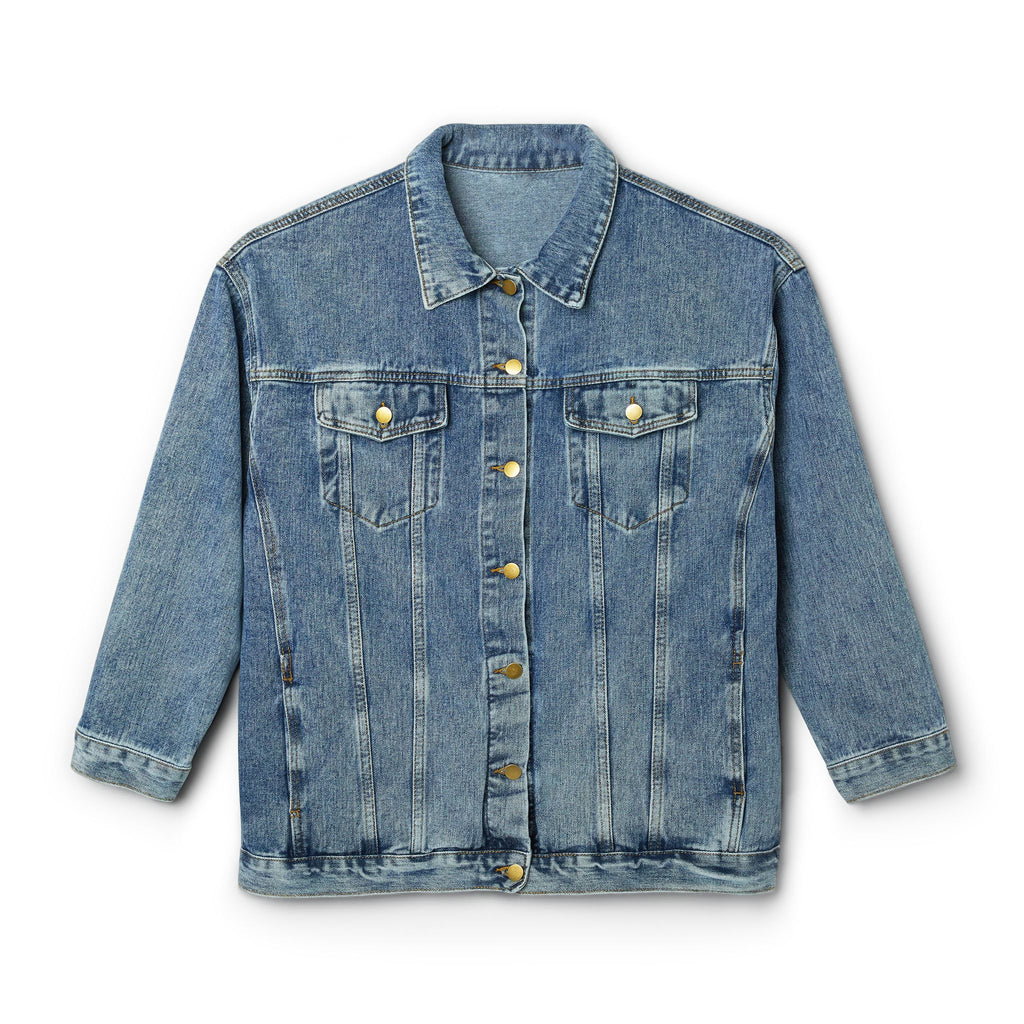Denim Jacket with 'Grateful & Unhinged' Floral Back Embroidery