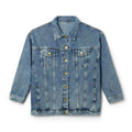 Denim Jacket with 'Grateful & Unhinged' Floral Back Embroidery