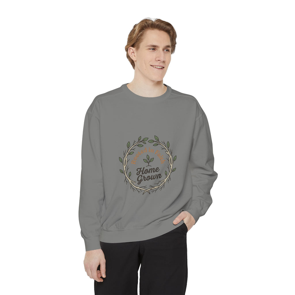 Sweatshirt — "Home Grown / Grown with Grace" Floral Wreath Crewneck