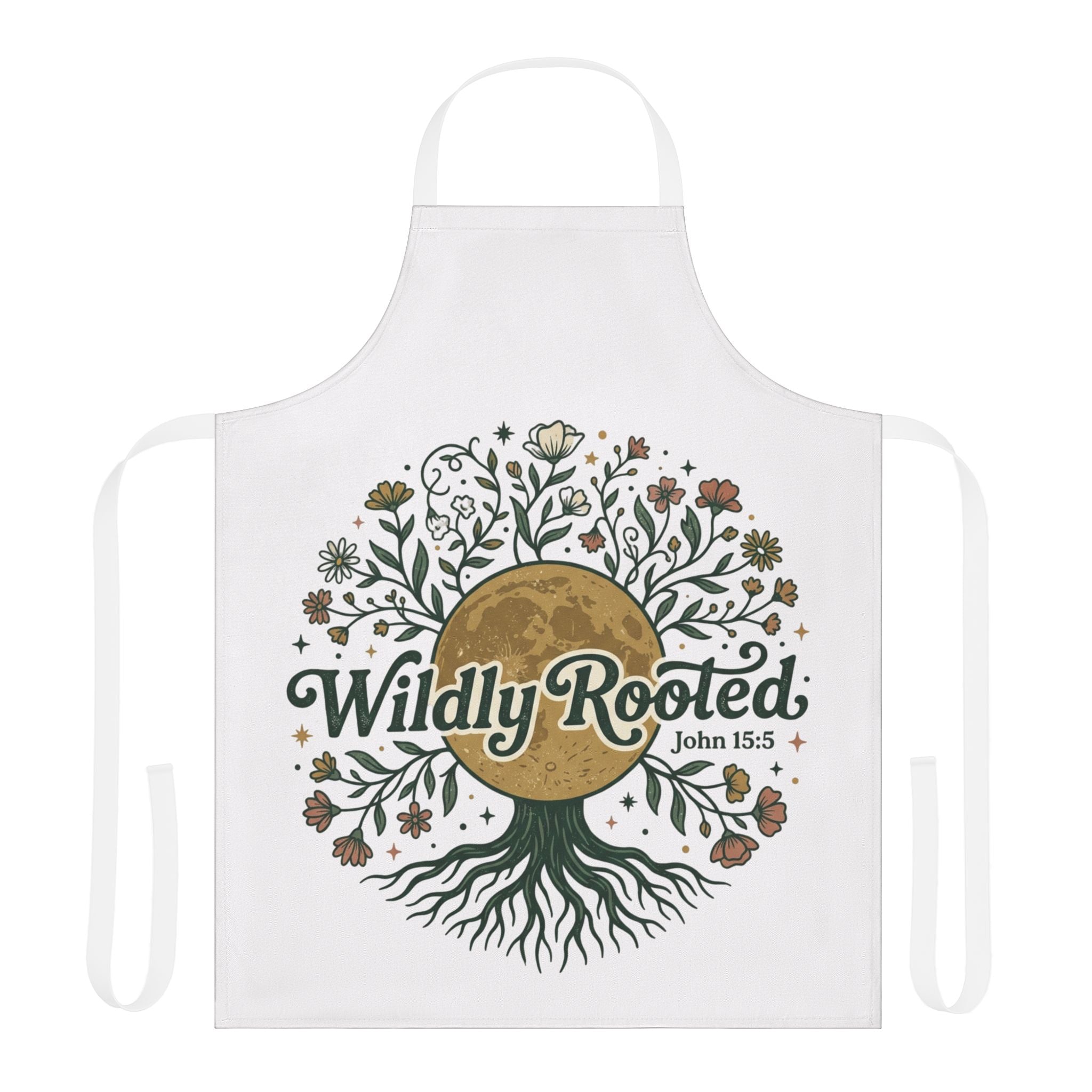 Apron — "Wildly Rooted" Floral Tree Apron (John 15:5)