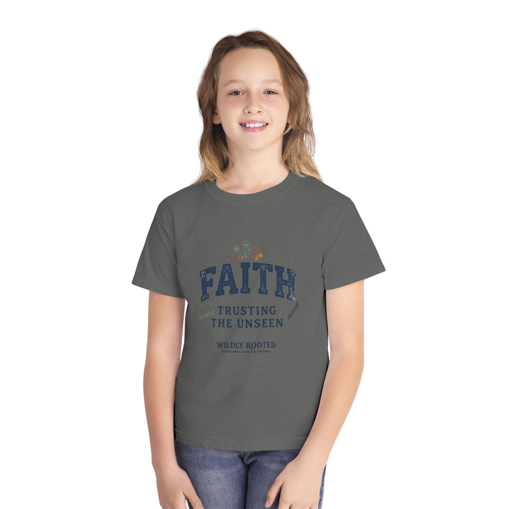 Youth Faith Tee — "Faith: Trusting the Unseen" Inspirational Christian Shirt