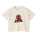 Women's Boxy Tee — "Prayed Up & Unbothered" Christian Graphic Crop Top