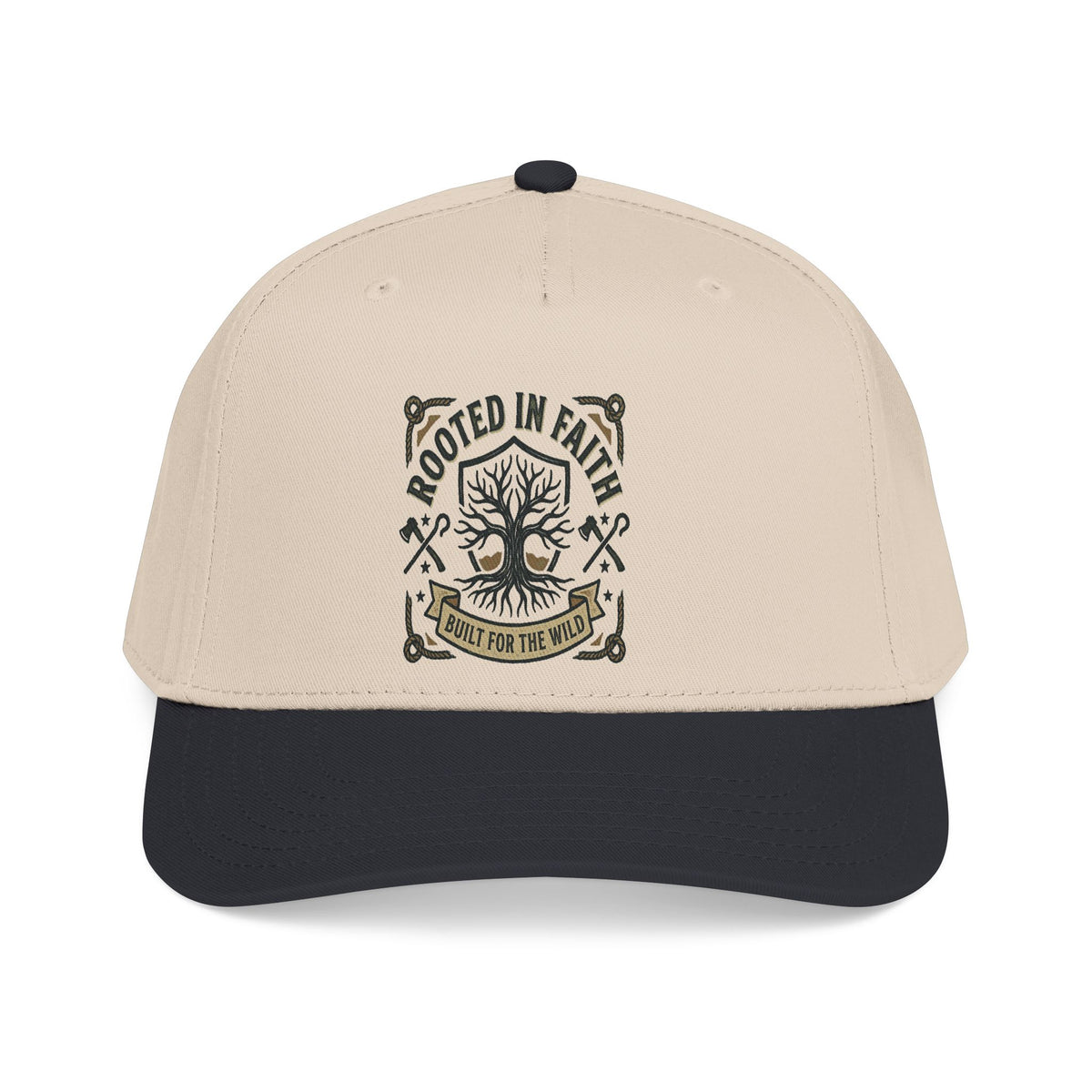 Rooted in Faith Baseball Cap — "Rooted for the World" Christian Trucker Hat