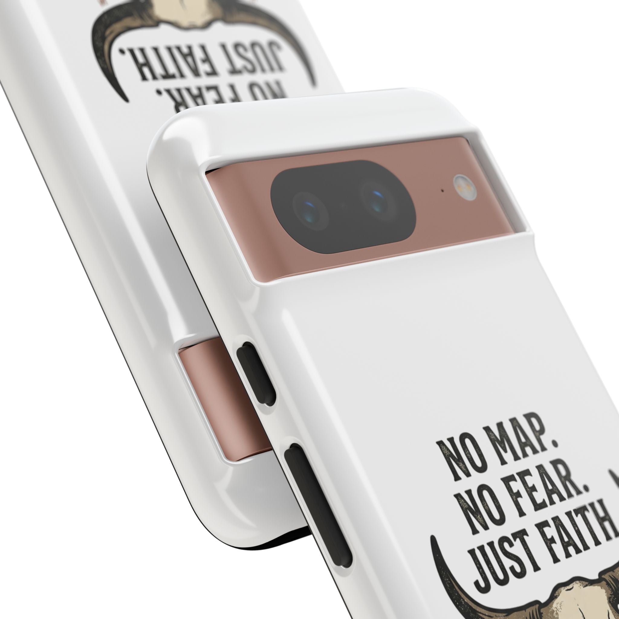 Phone Case — "No Map. No Fear. Just Faith." Skull Design