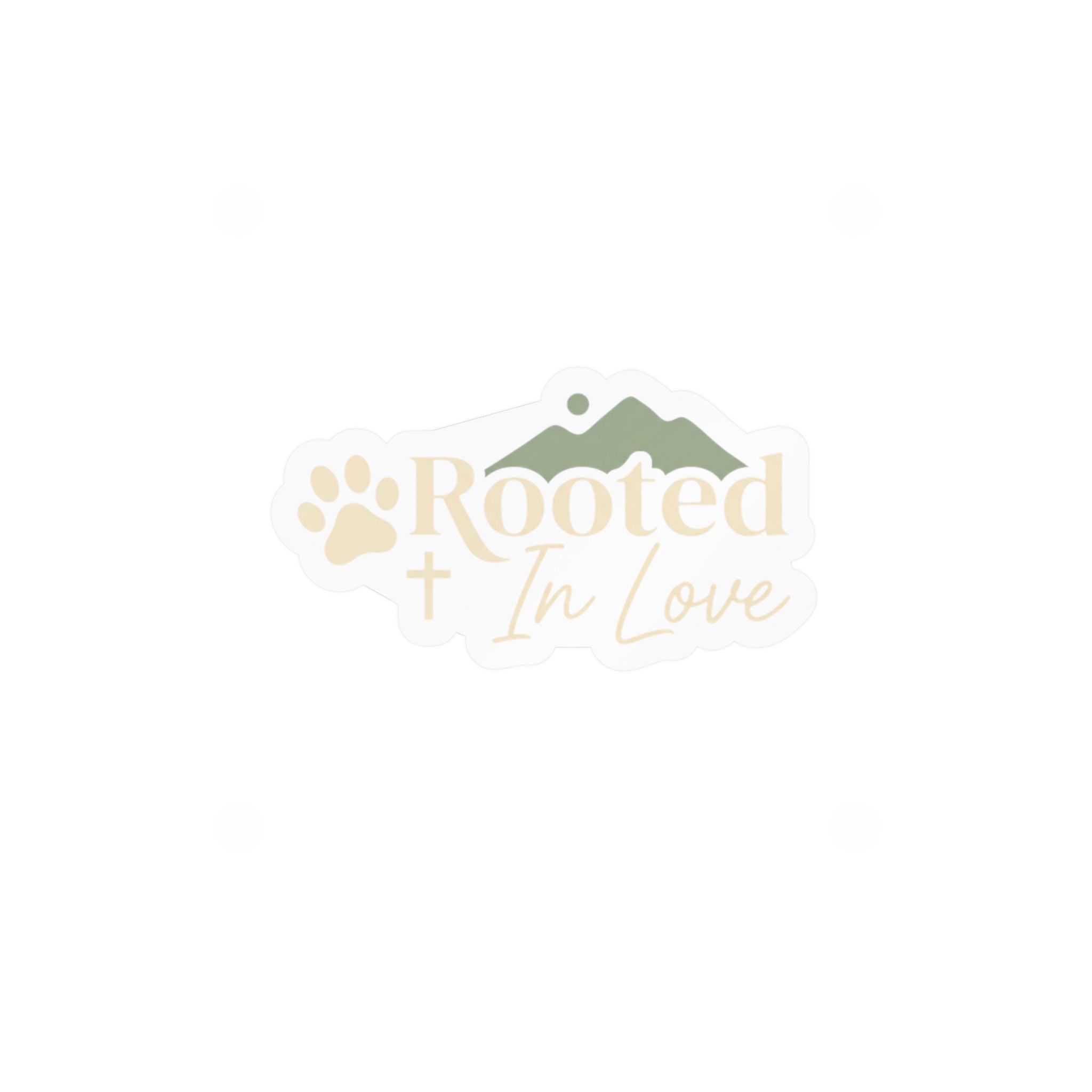 Rooted In Love Paw & Mountain Vinyl Sticker — Kiss-Cut Decal