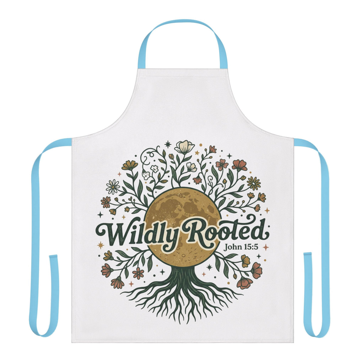 Apron — "Wildly Rooted" Floral Tree Apron (John 15:5)