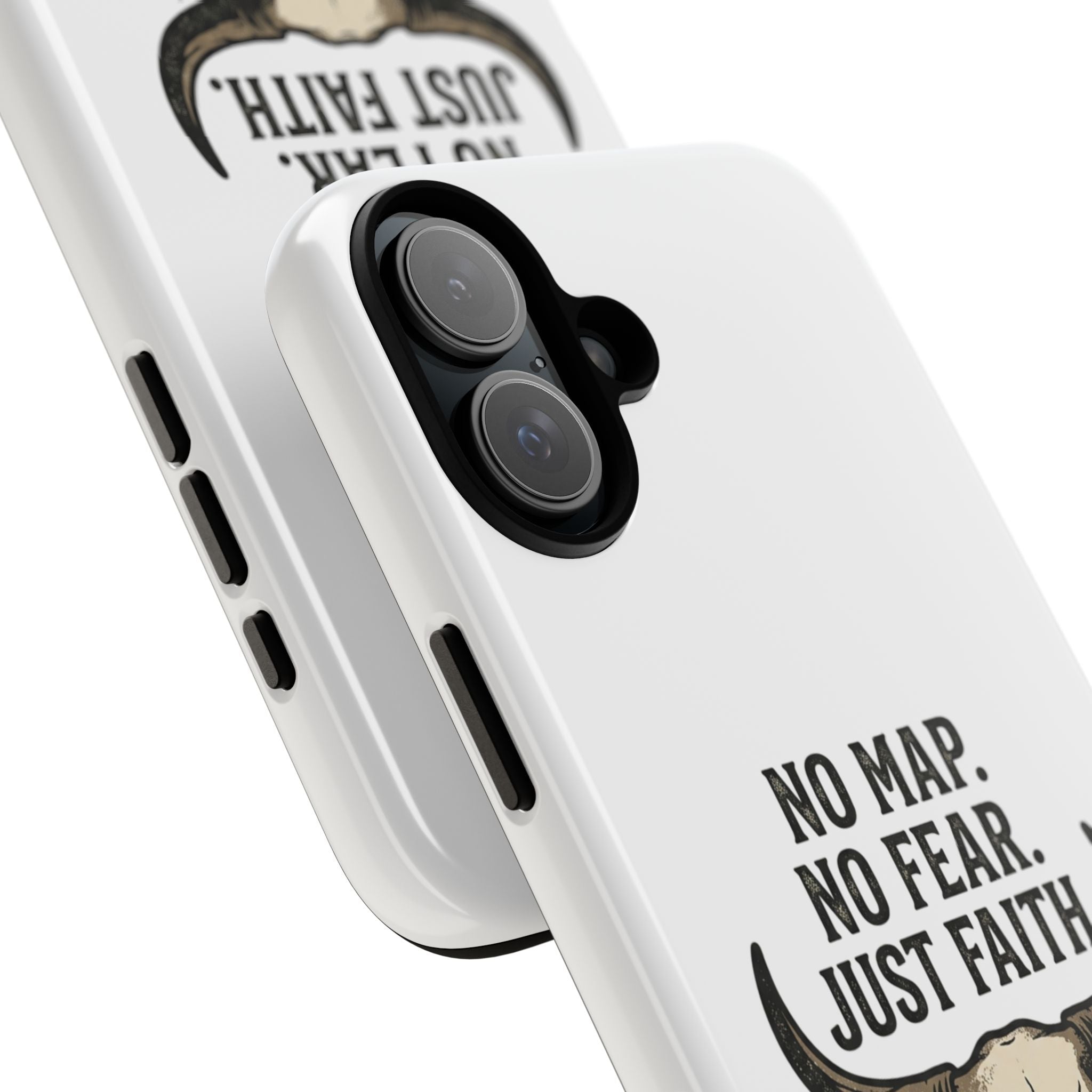 Phone Case — "No Map. No Fear. Just Faith." Skull Design
