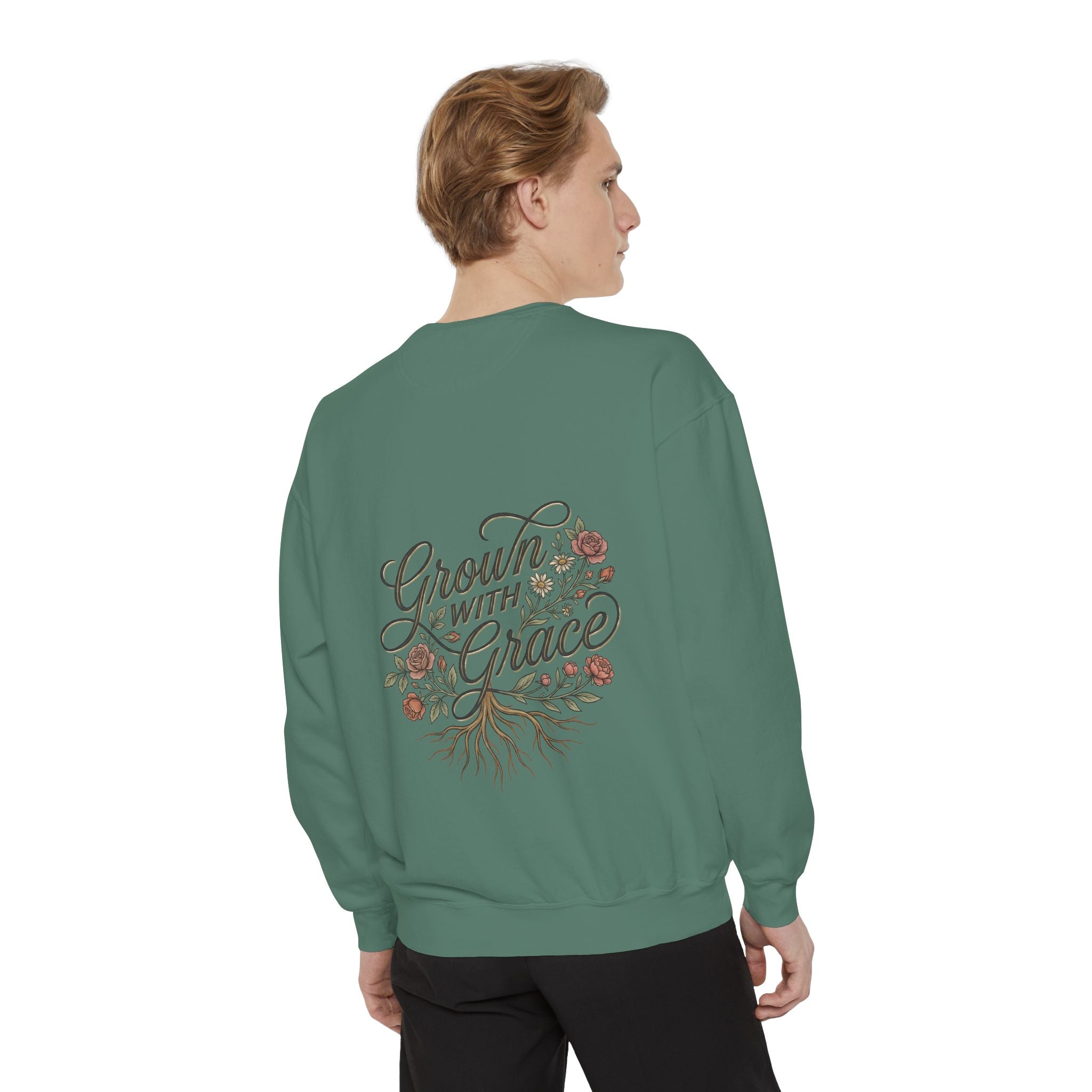 Sweatshirt — "Home Grown / Grown with Grace" Floral Wreath Crewneck