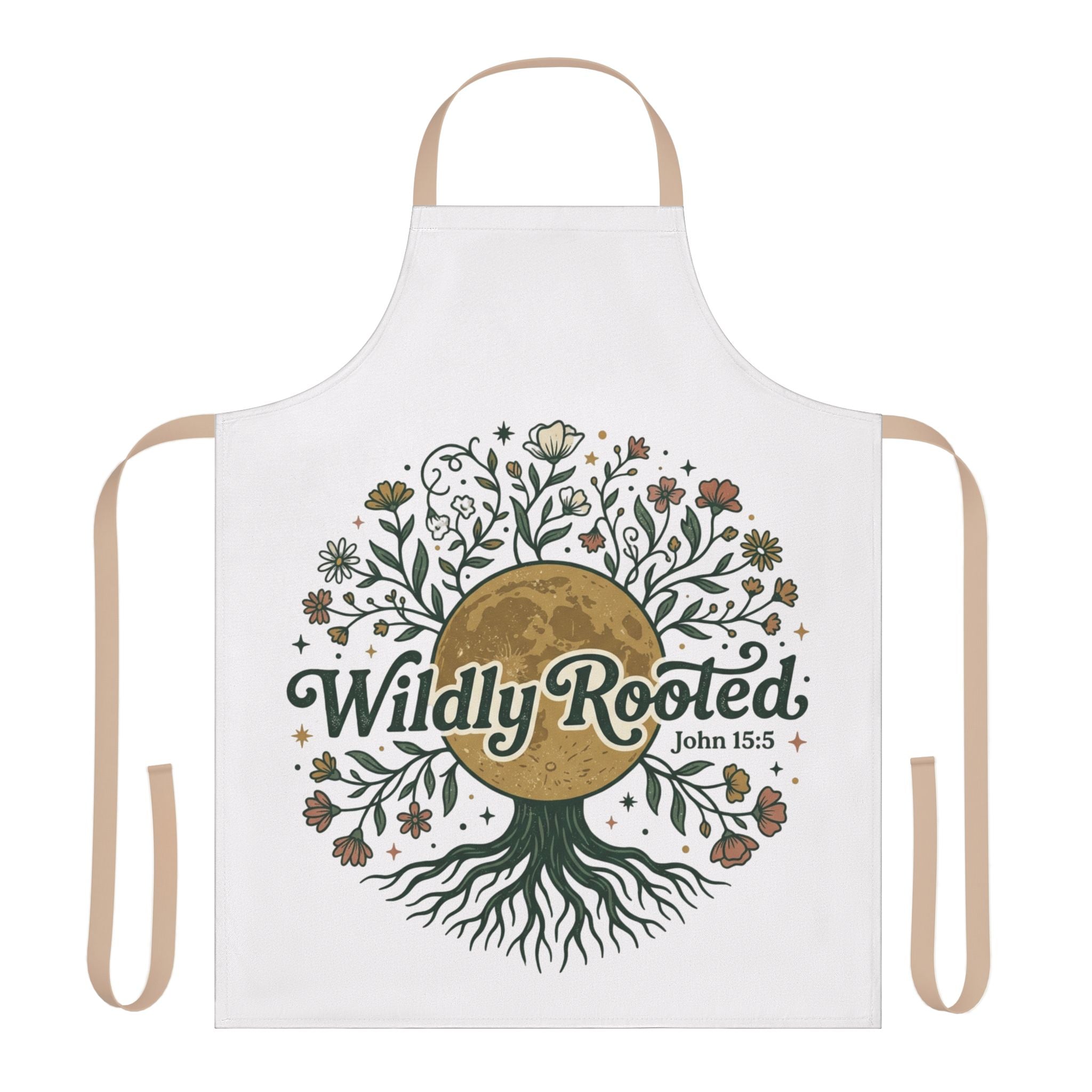 Apron — "Wildly Rooted" Floral Tree Apron (John 15:5)