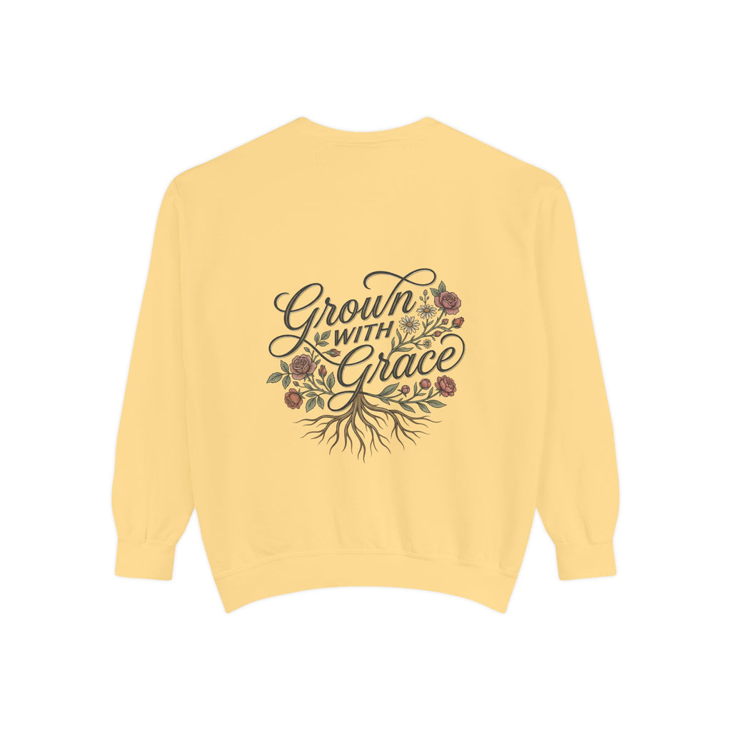 Sweatshirt — "Home Grown / Grown with Grace" Floral Wreath Crewneck