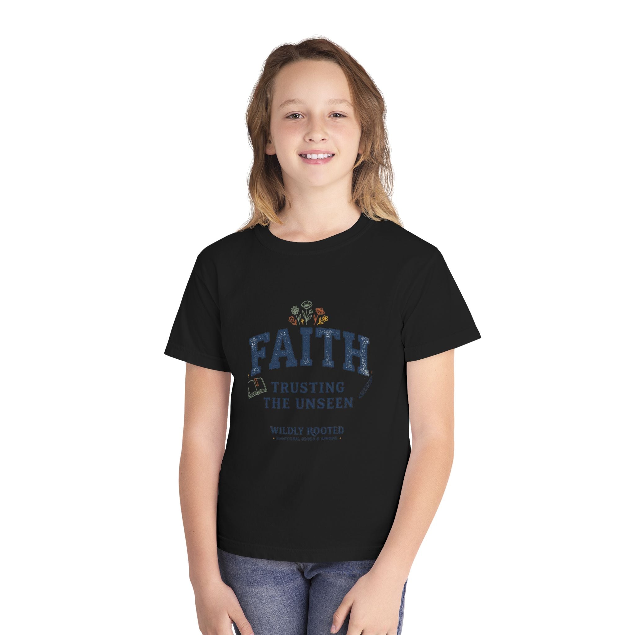 Youth Faith Tee — "Faith: Trusting the Unseen" Inspirational Christian Shirt