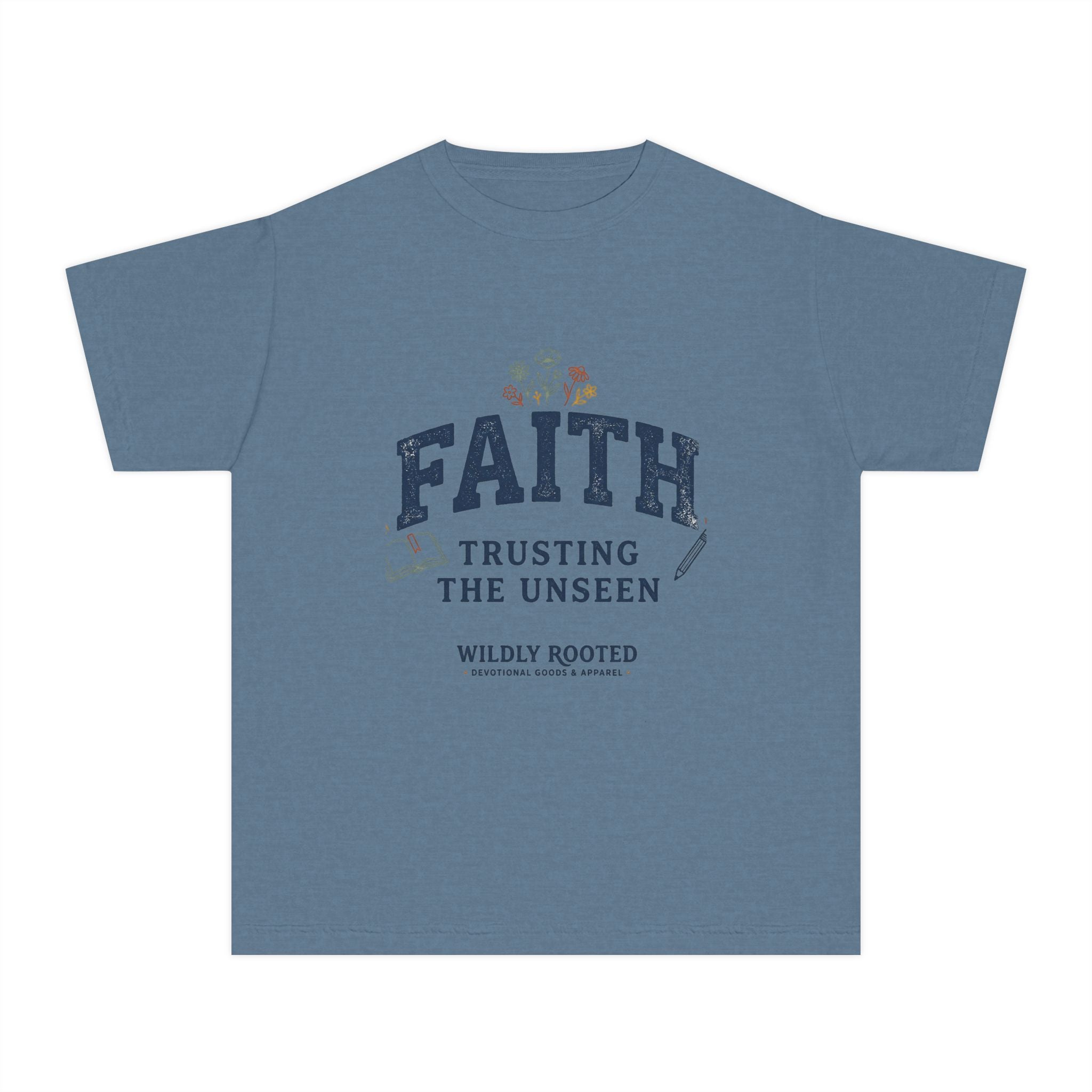 Youth Faith Tee — "Faith: Trusting the Unseen" Inspirational Christian Shirt