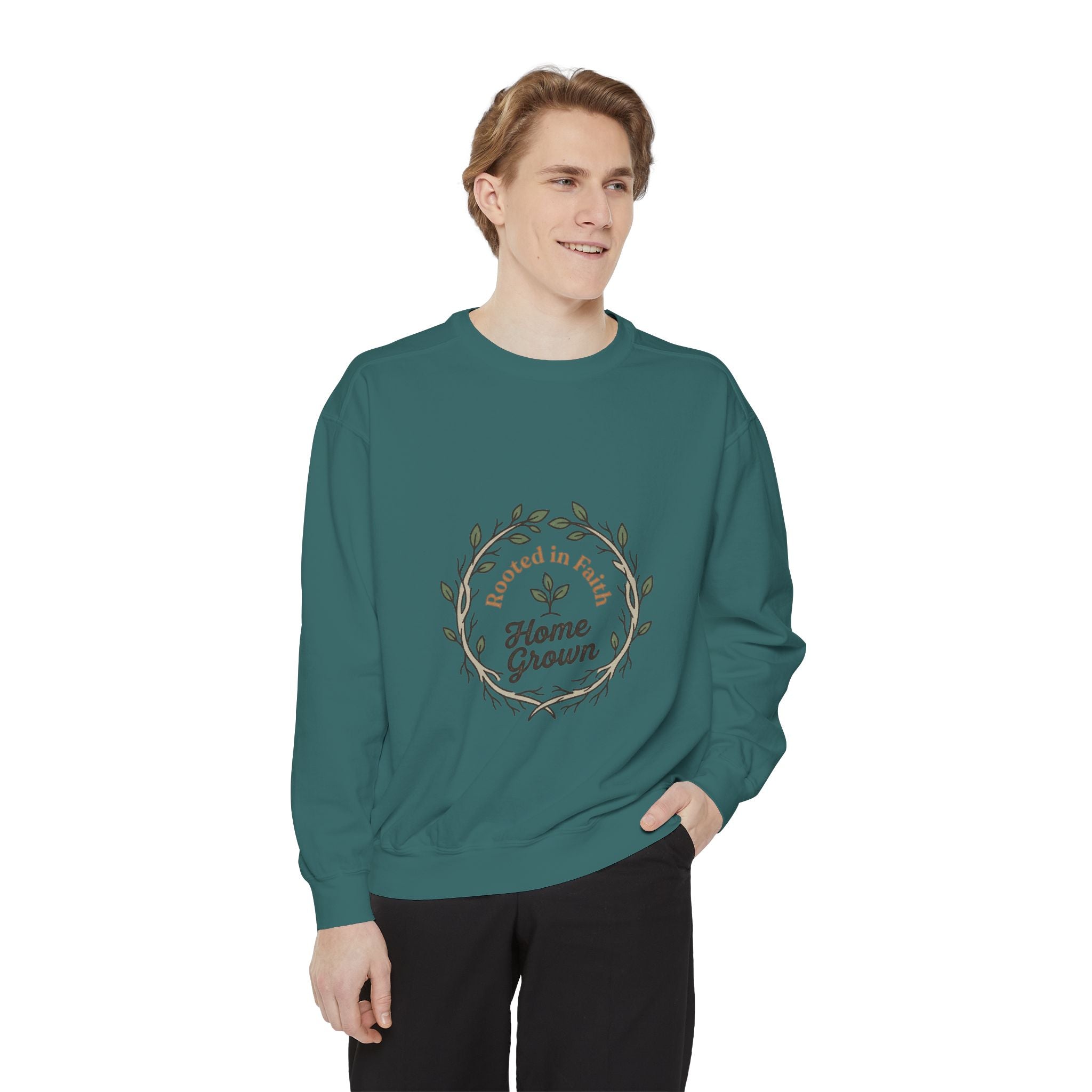Sweatshirt — "Home Grown / Grown with Grace" Floral Wreath Crewneck