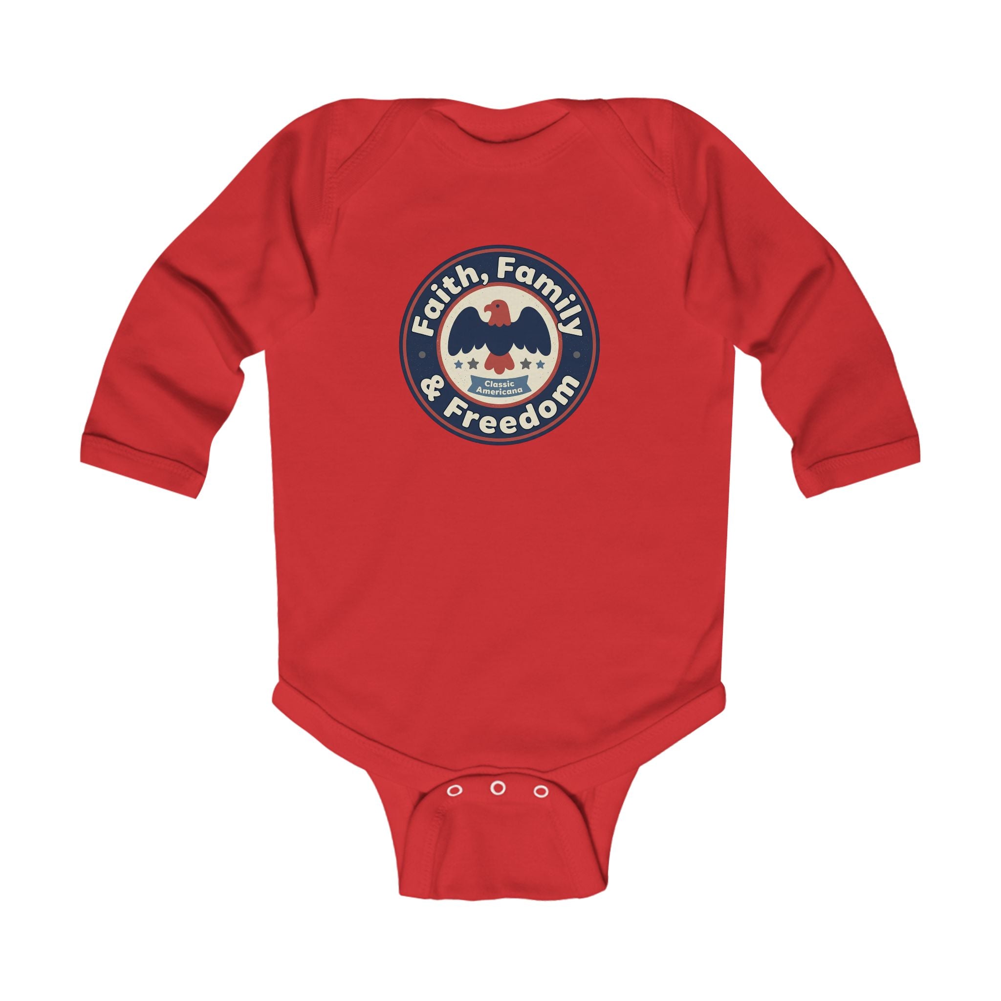 Infant Bodysuit - 'Faith, Family & Freedom' Patriotic Eagle Baby Onesie