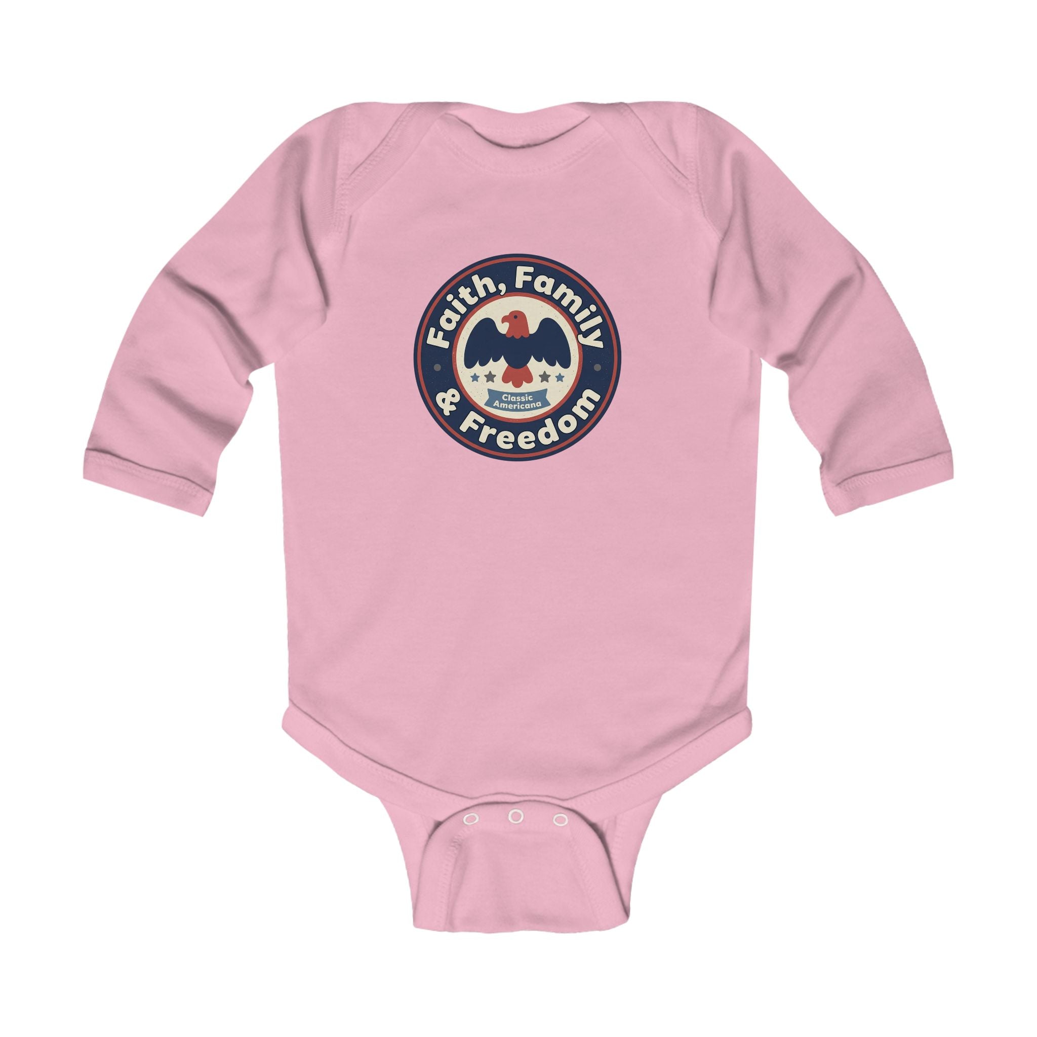 Infant Bodysuit - 'Faith, Family & Freedom' Patriotic Eagle Baby Onesie