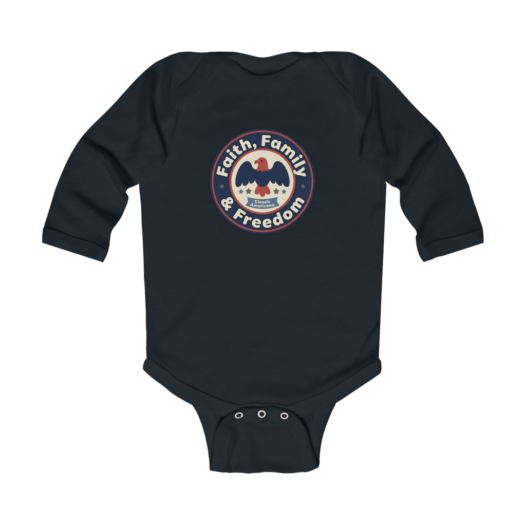 Infant Bodysuit - 'Faith, Family & Freedom' Patriotic Eagle Baby Onesie