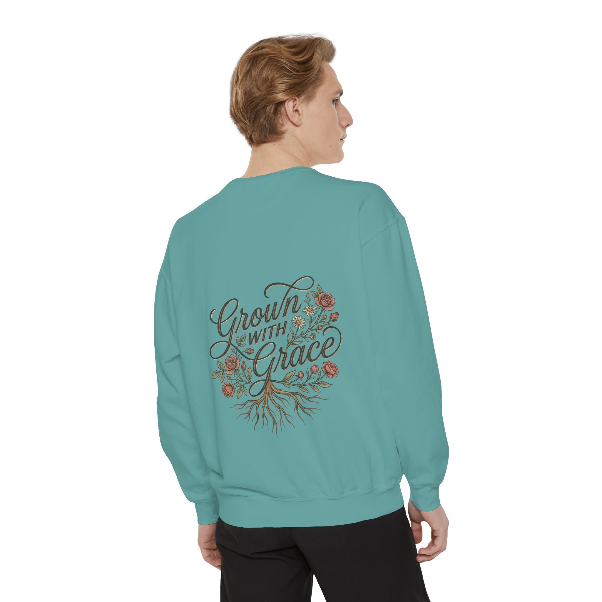 Sweatshirt — "Home Grown / Grown with Grace" Floral Wreath Crewneck