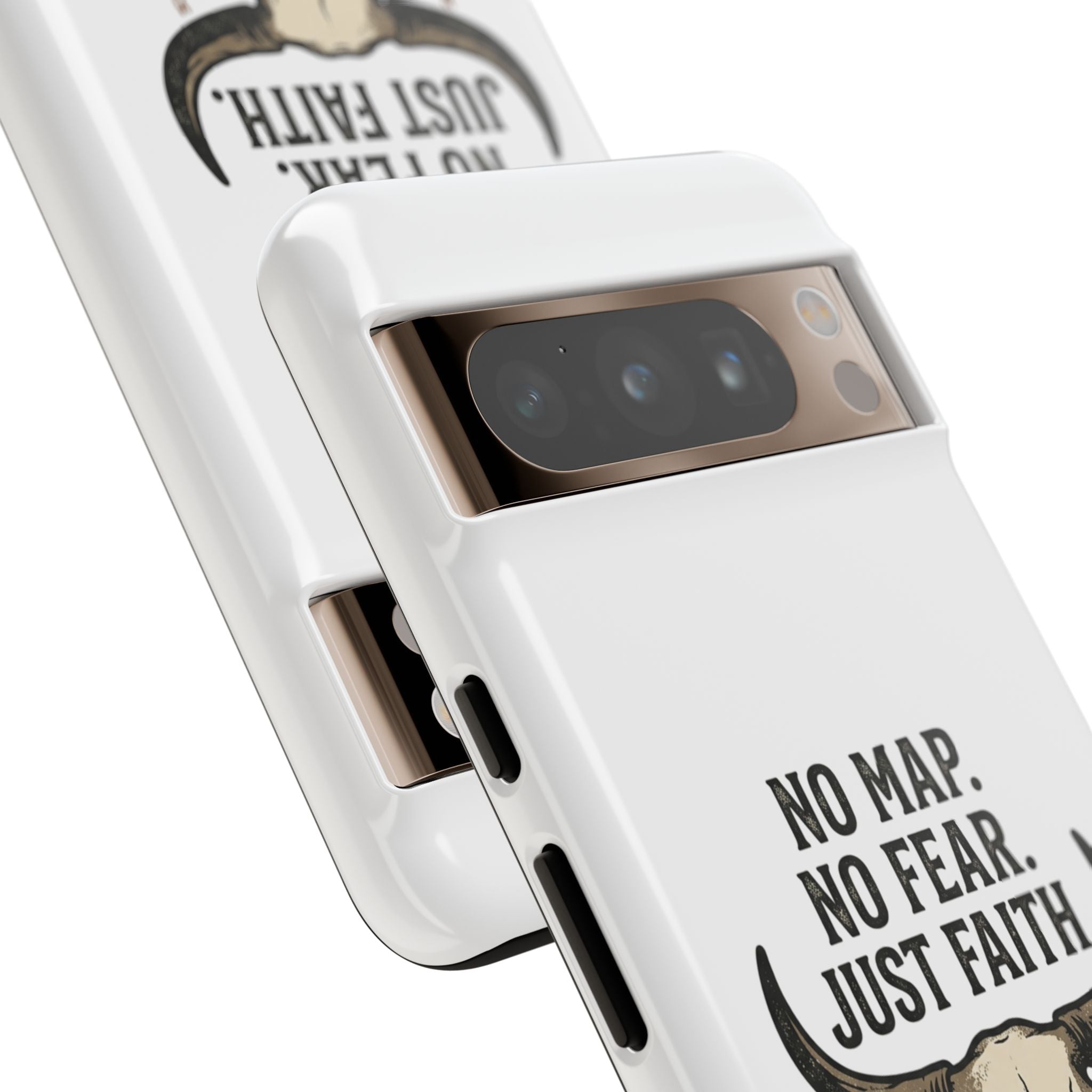 Phone Case — "No Map. No Fear. Just Faith." Skull Design