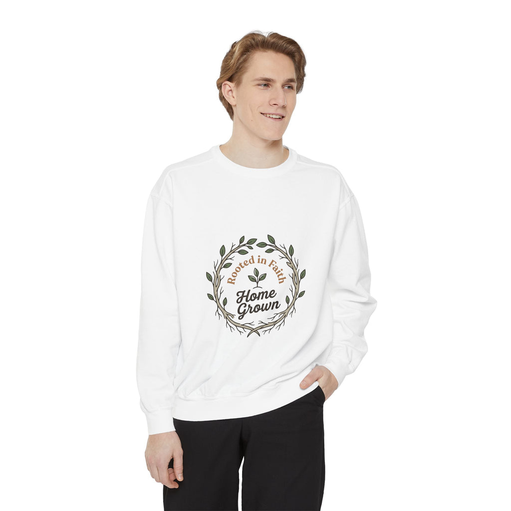 Sweatshirt — "Home Grown / Grown with Grace" Floral Wreath Crewneck