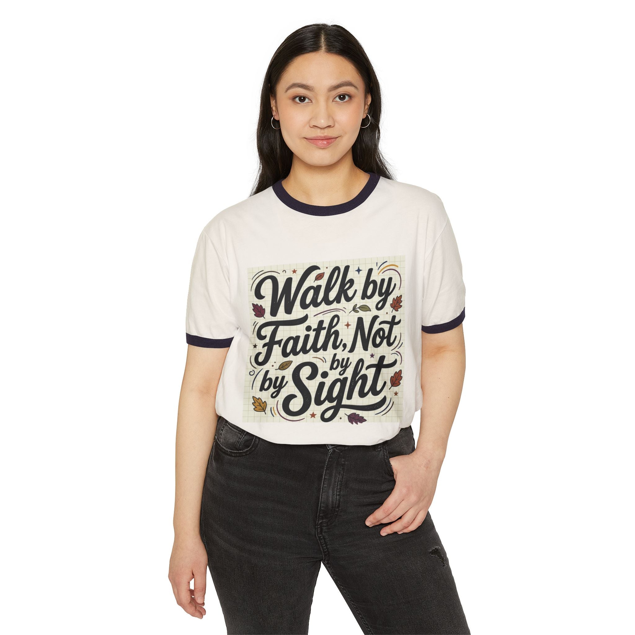 Walk by Faith Ringer T-Shirt — Inspirational Christian Tee