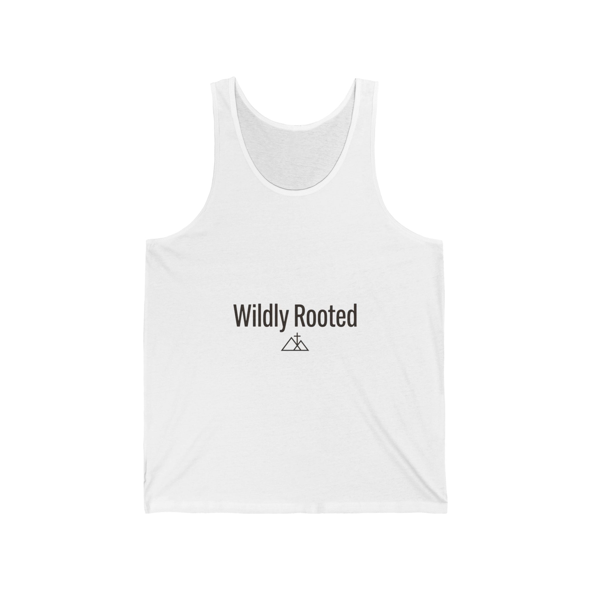 Wildly Rooted Tank Top — Minimal Outdoor Camping Graphic