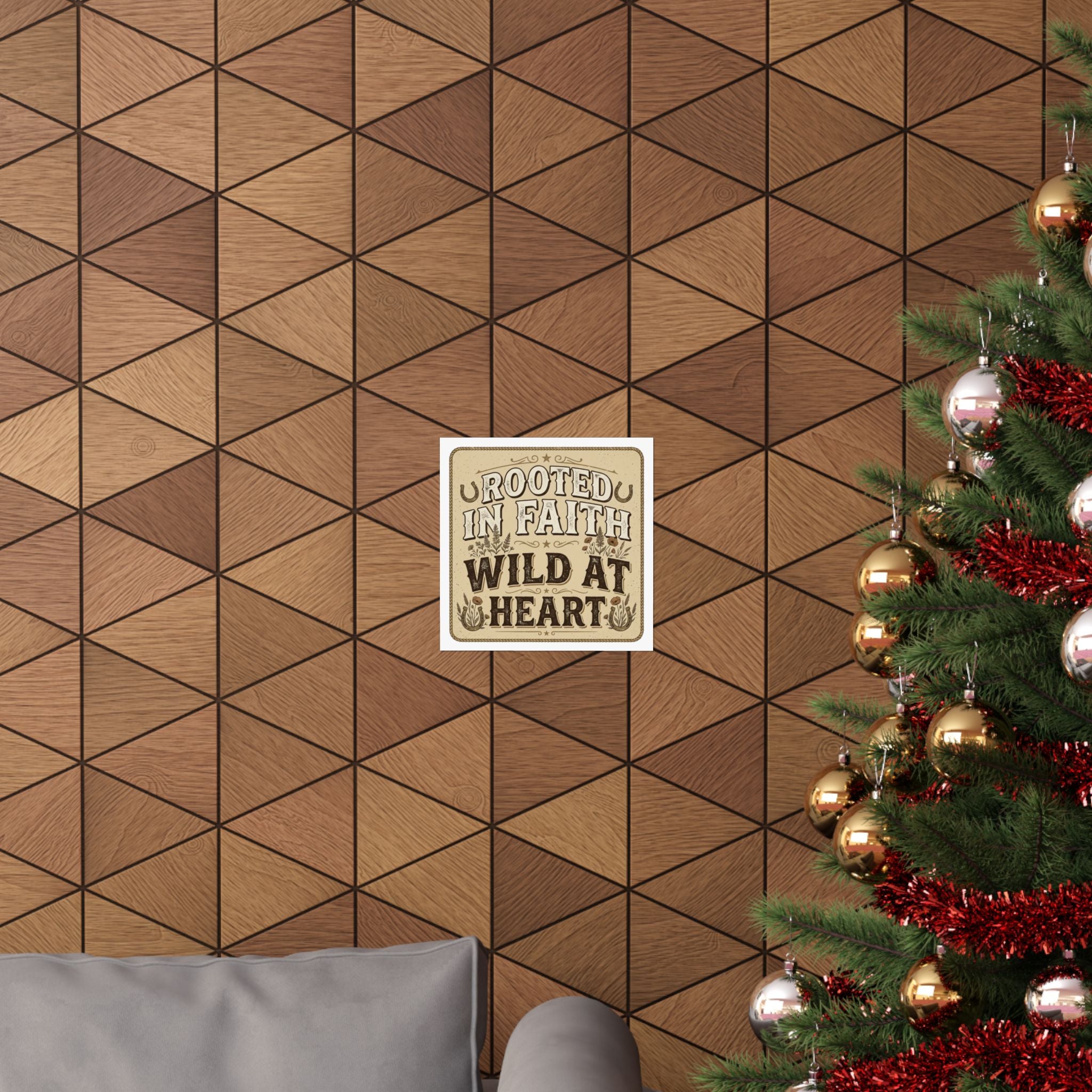 Rooted in Faith, Wild at Heart Matte Poster — Rustic Inspirational Wall Art