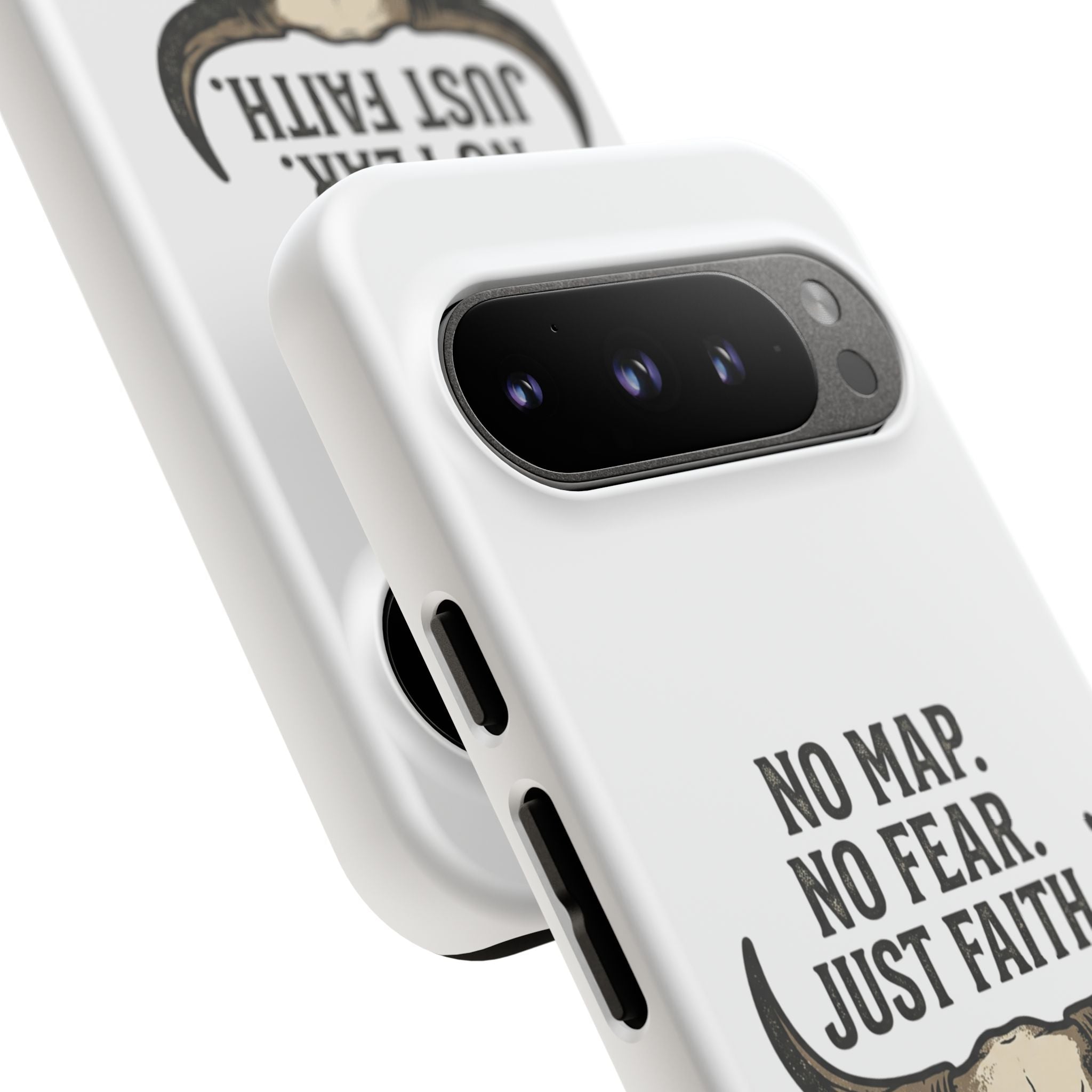 Phone Case — "No Map. No Fear. Just Faith." Skull Design