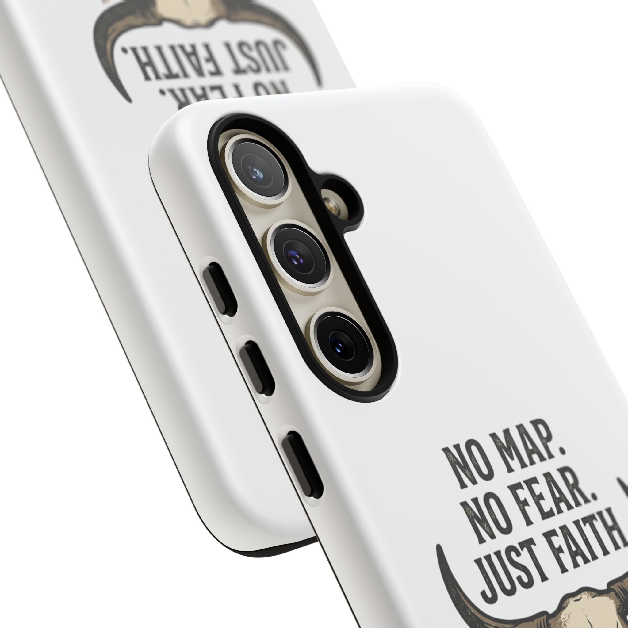 Phone Case — "No Map. No Fear. Just Faith." Skull Design