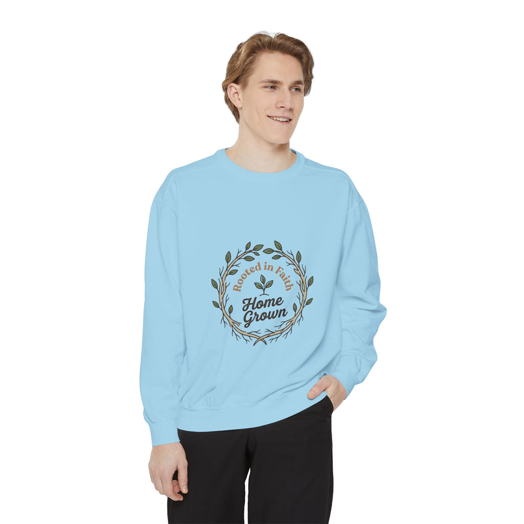 Sweatshirt — "Home Grown / Grown with Grace" Floral Wreath Crewneck