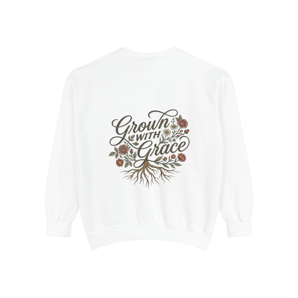 Sweatshirt — "Home Grown / Grown with Grace" Floral Wreath Crewneck