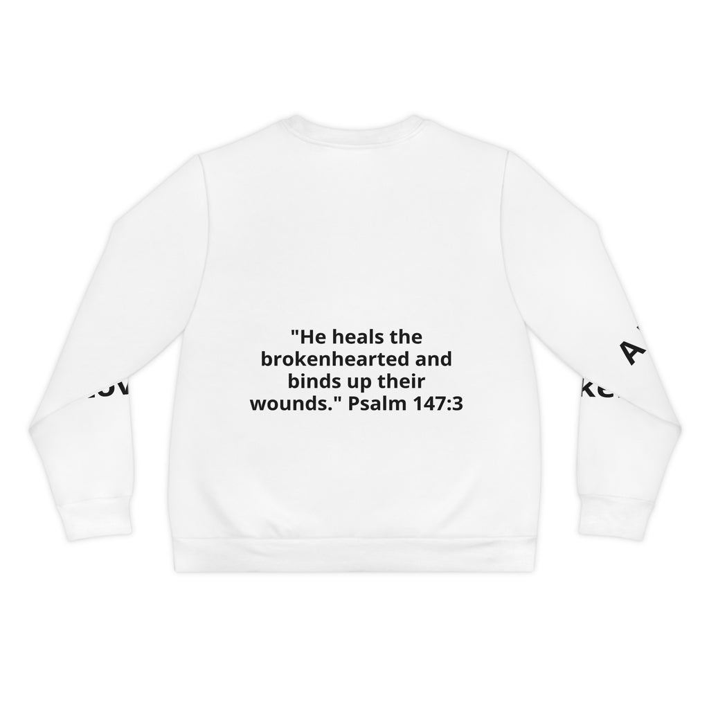Broken Heart Floral Sweatshirt — Psalm 147:3 Inspirational Christian Pullover